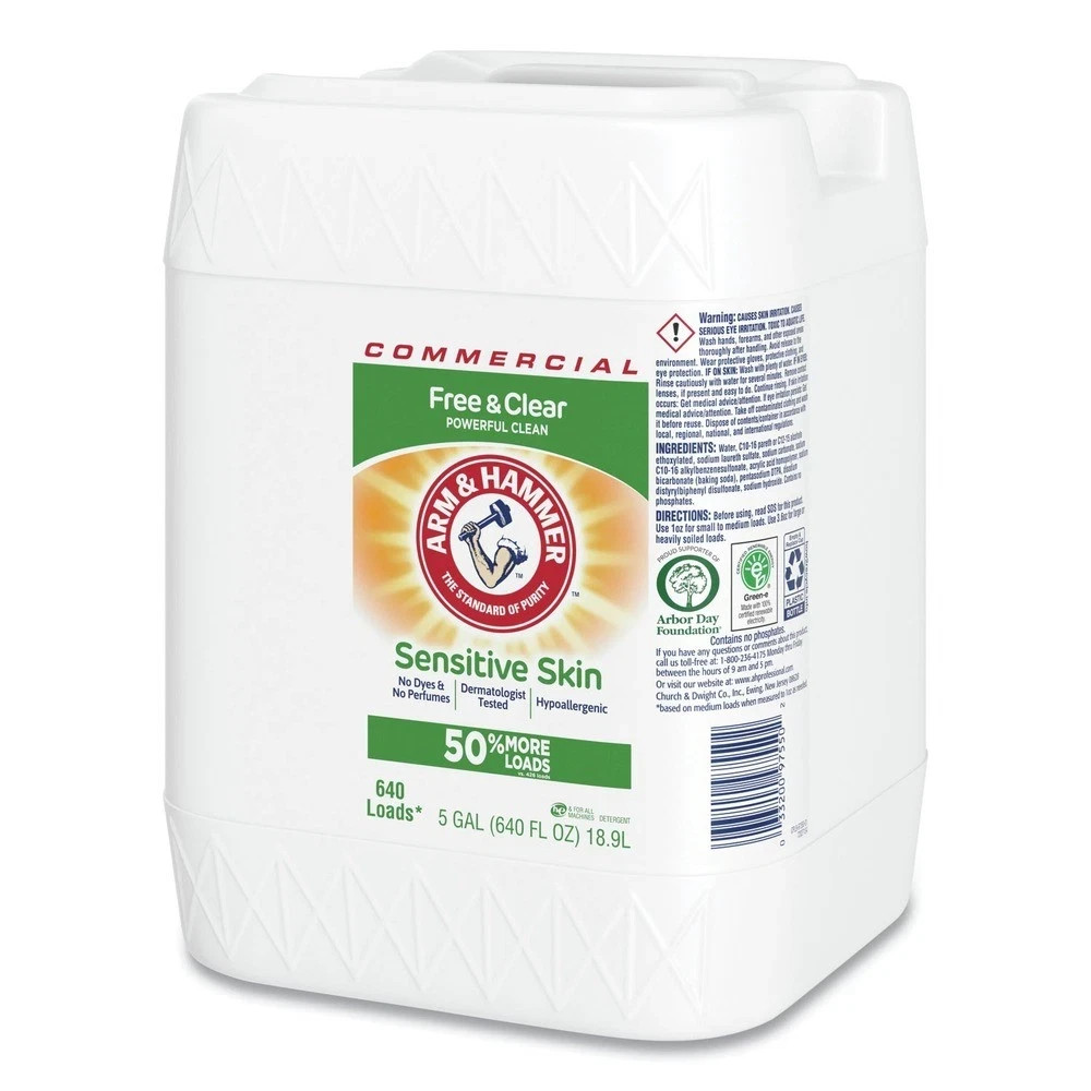 Arm & Hammer 3320097550 5 gal HE Compatible Liquid Detergent – Unscented New