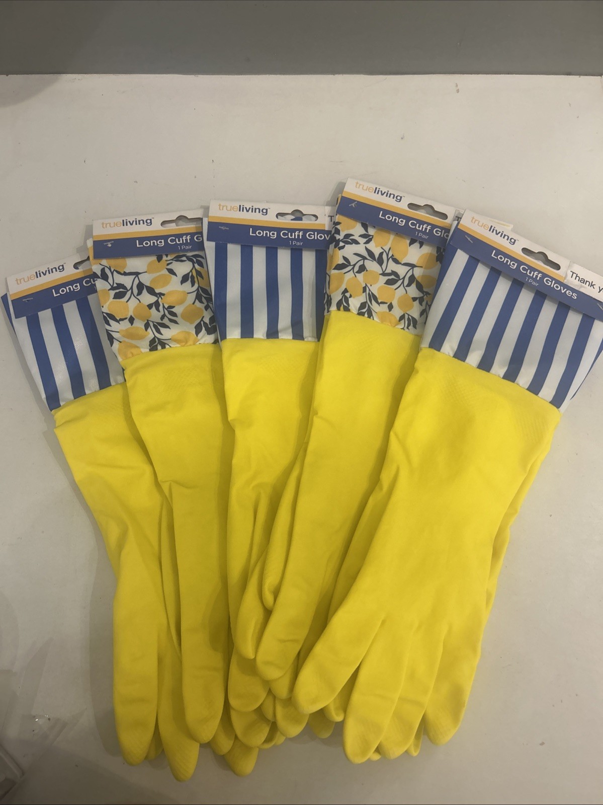 Trueliving Rubber latex Long Cuff Gloves (5 Pair) New