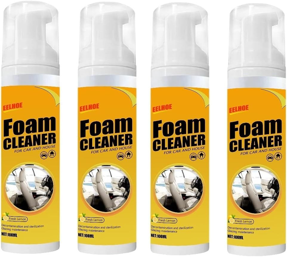 All-Purpose 4-Pack Foam Cleaner – Lemon Fresh for Household and Automotive Care