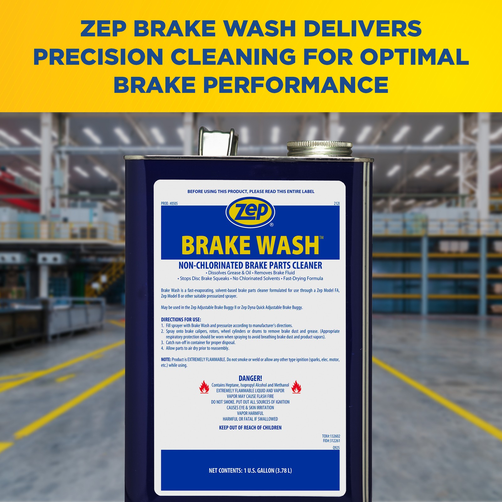 Zep Brake Wash Liquid Non-Clorinated Brake Parts Cleaner – 5 Gallon Pail