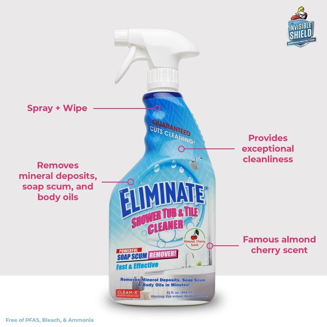 Clean-X Eliminate Shower Tub & Tile Cleaner- 32 fl oz. – 16 Fl Oz (Pack of 2)