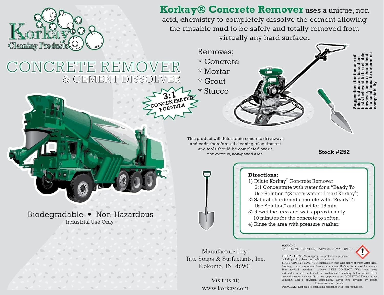 Heavy-Duty Concrete Remover & Cement Dissolver – 1 Gallon Eco-Friendly Formula