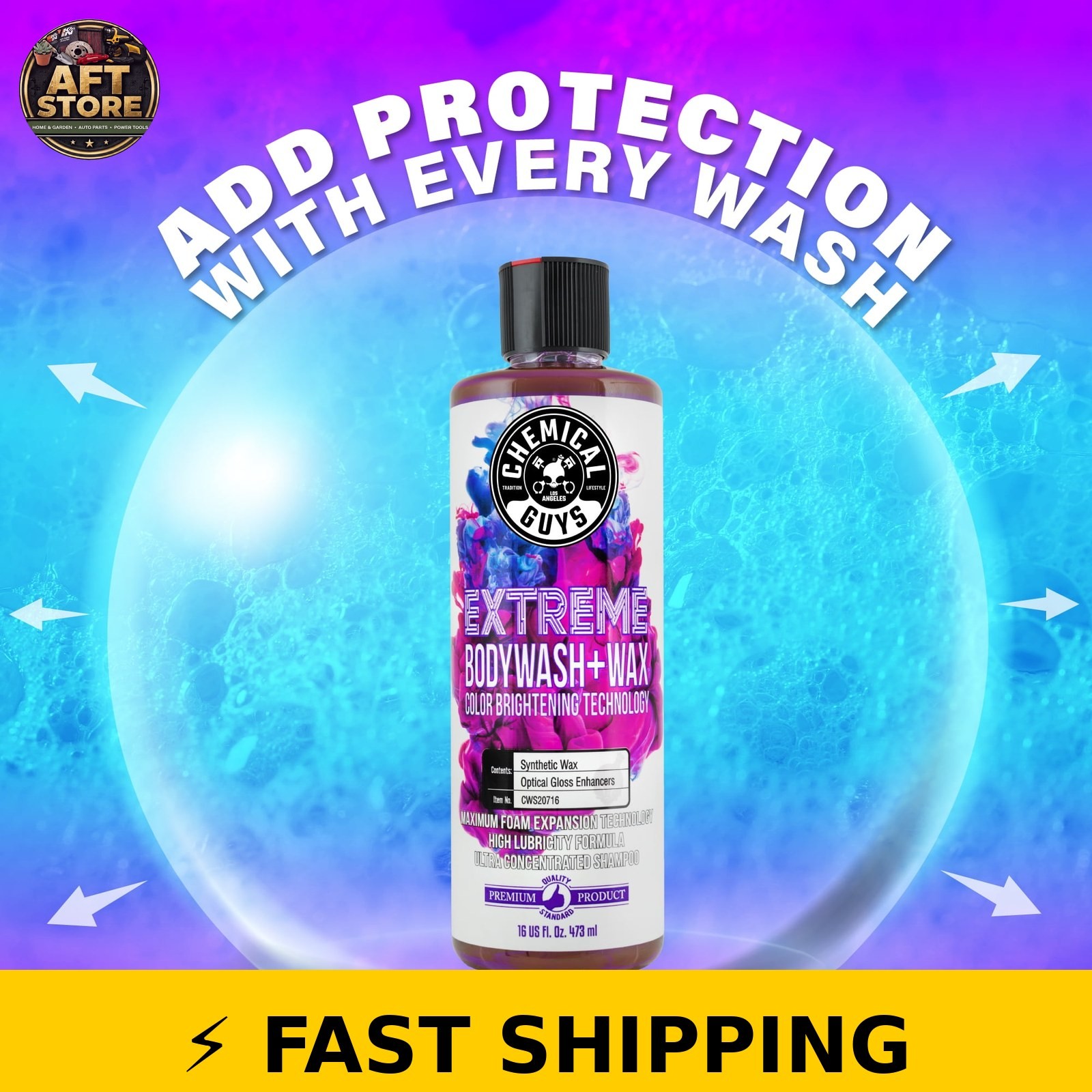 Chemical Guys Extreme Body Wash & Wax 16oz – High Gloss Finish
