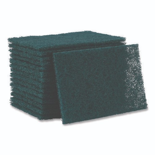 Boardwalk Heavy-Duty Scouring Pad, 6 x 9, Green, 15/Carton