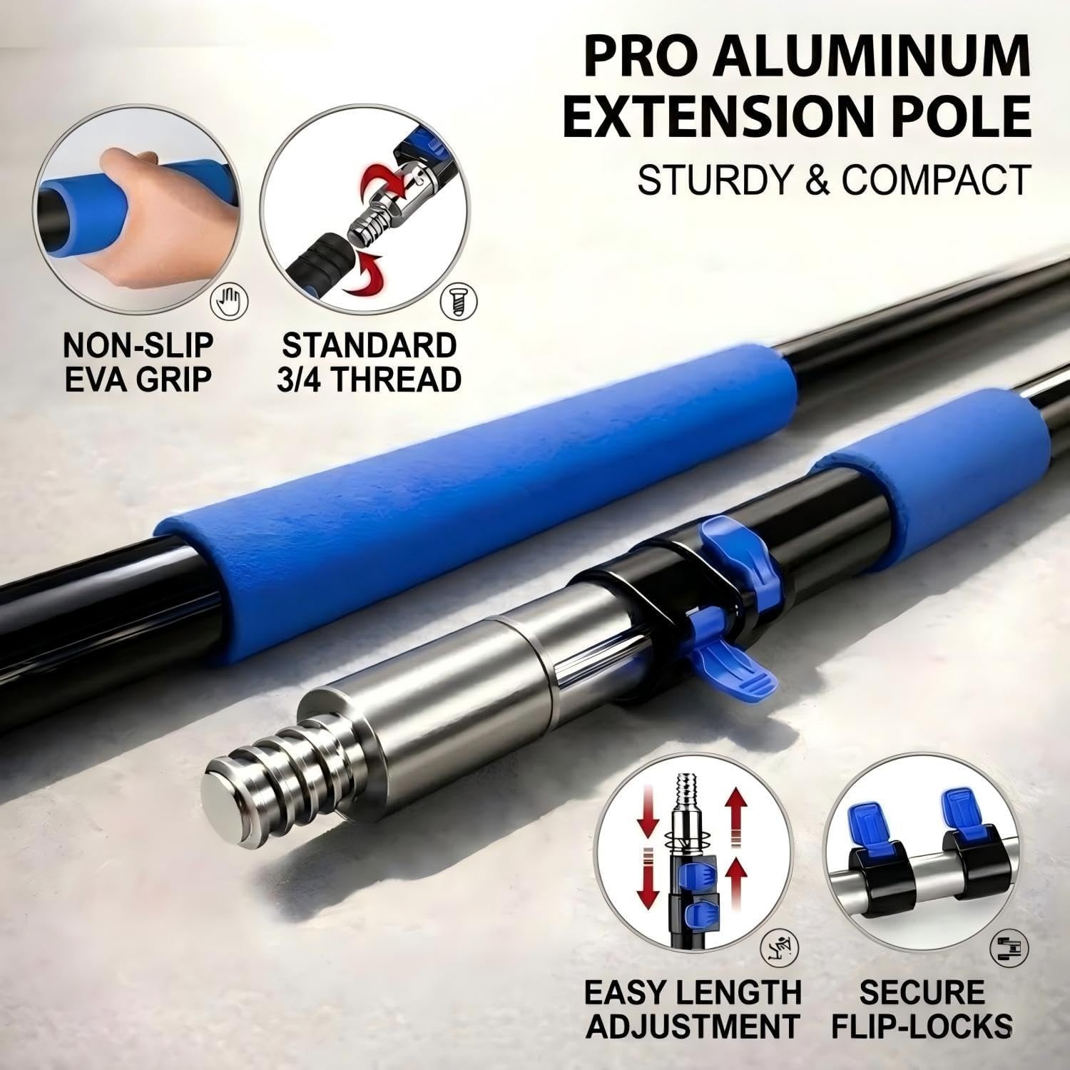 Kits de plumero para techos de 20 ft de alto con poste de extensión de 5 a 12ft