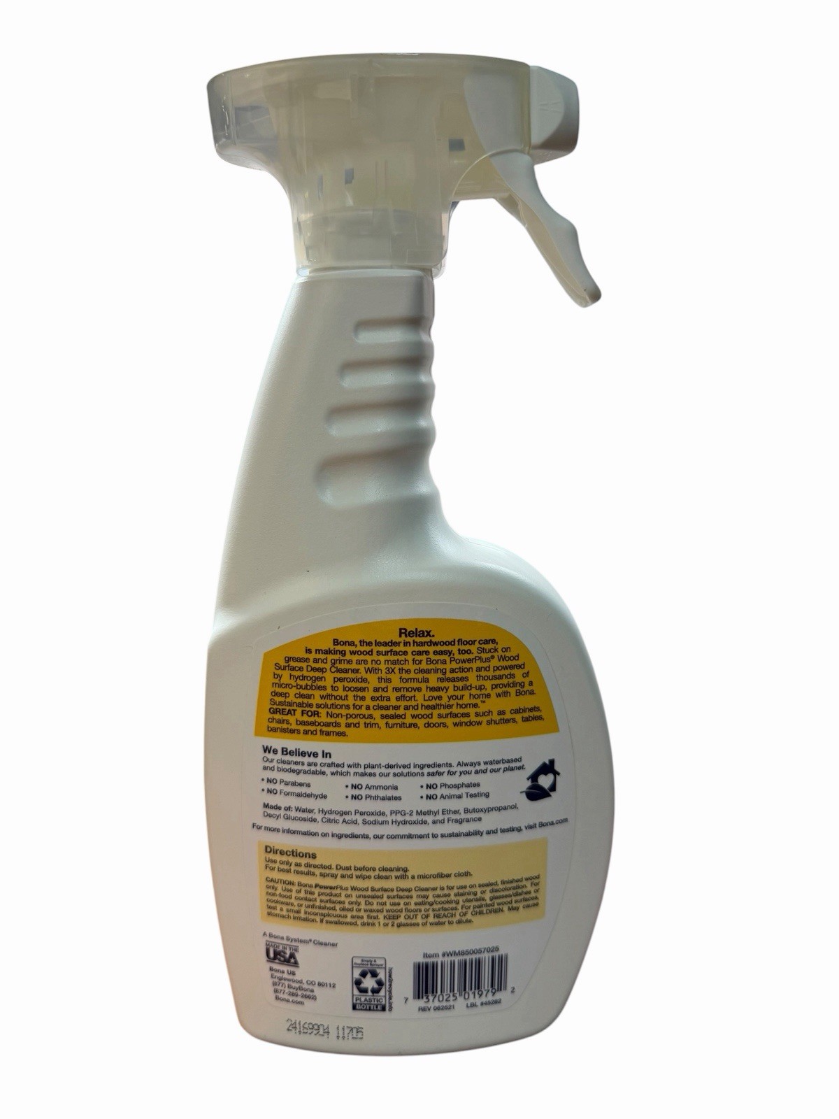 PowerPlus Bona Wood Surface Deep Cleaner Hydrogen Peroxide 22 Fl Oz NEW HTF