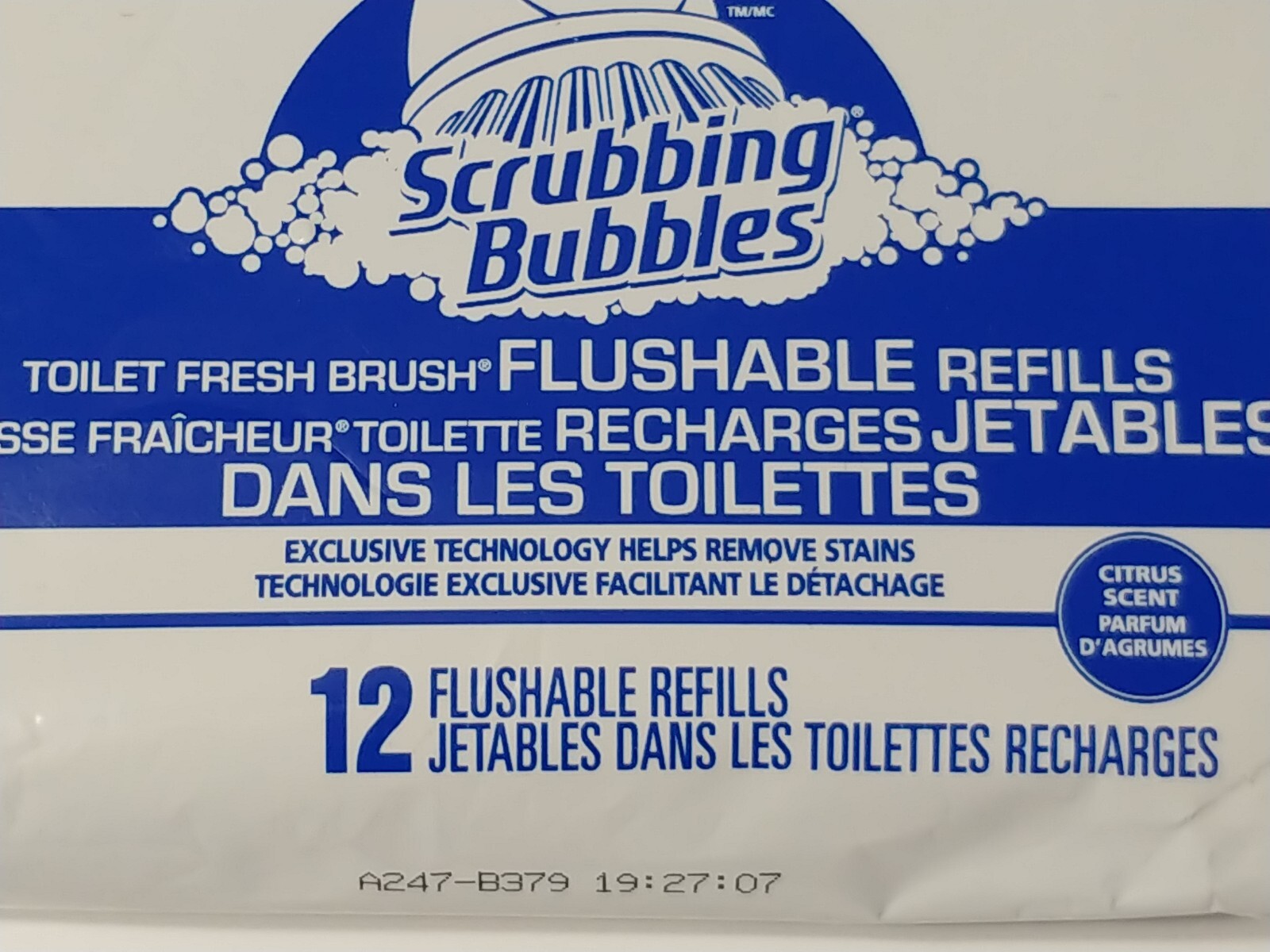 Scrubbing Bubbles 12 Toilet Fresh Brush Flushable Cleaner Refills Citrus Septic