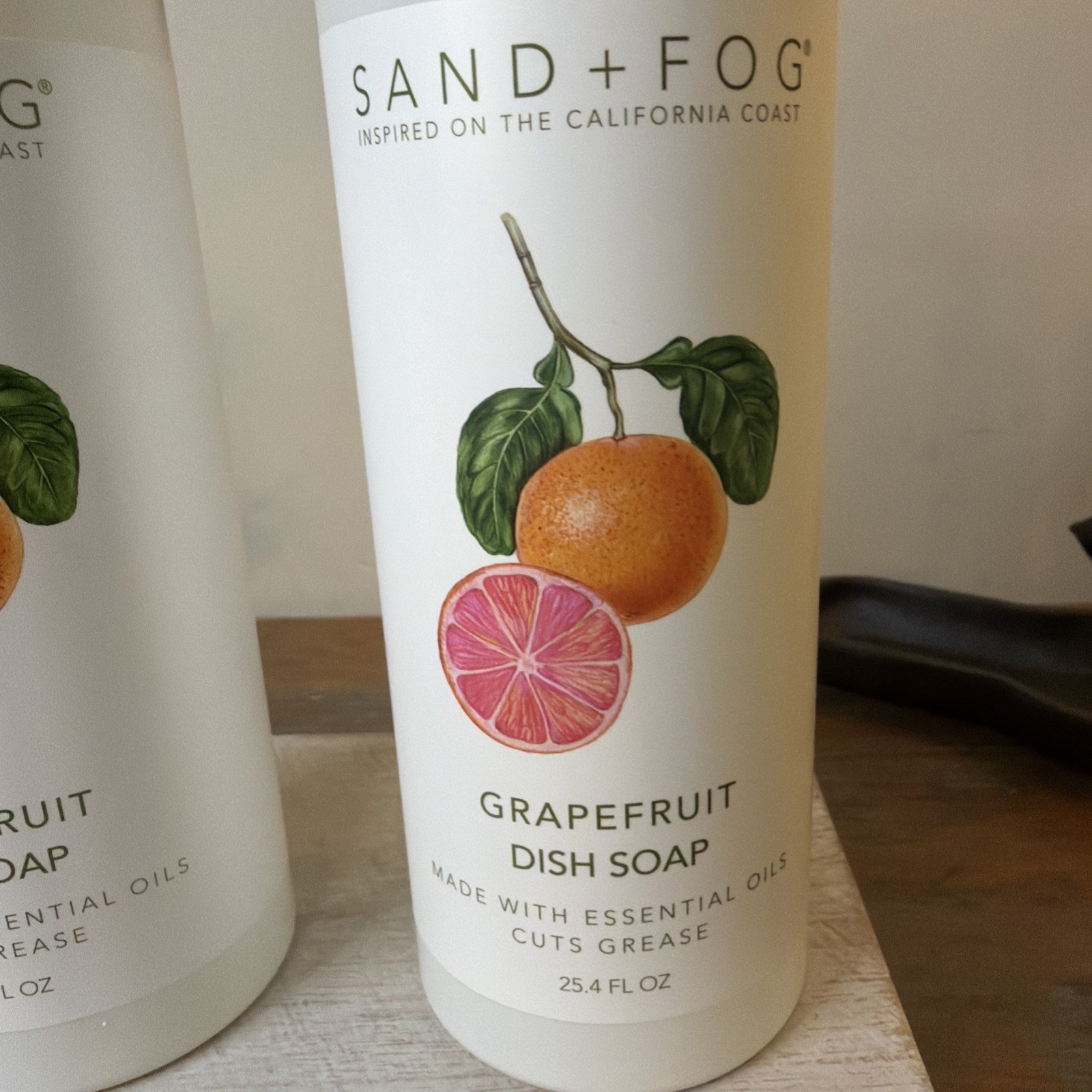 2 Pack Of Sand + Fog Grapefruit Dish Soap W/ Essential Oils. 25.4 oz Each. New.