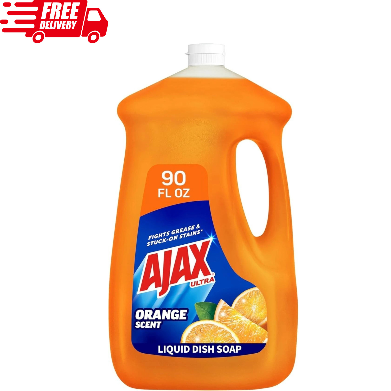 Ajax Ultra Triple Action, Dishwashing Liquid Dish Soap, Orange, 90 Fluid Ounce