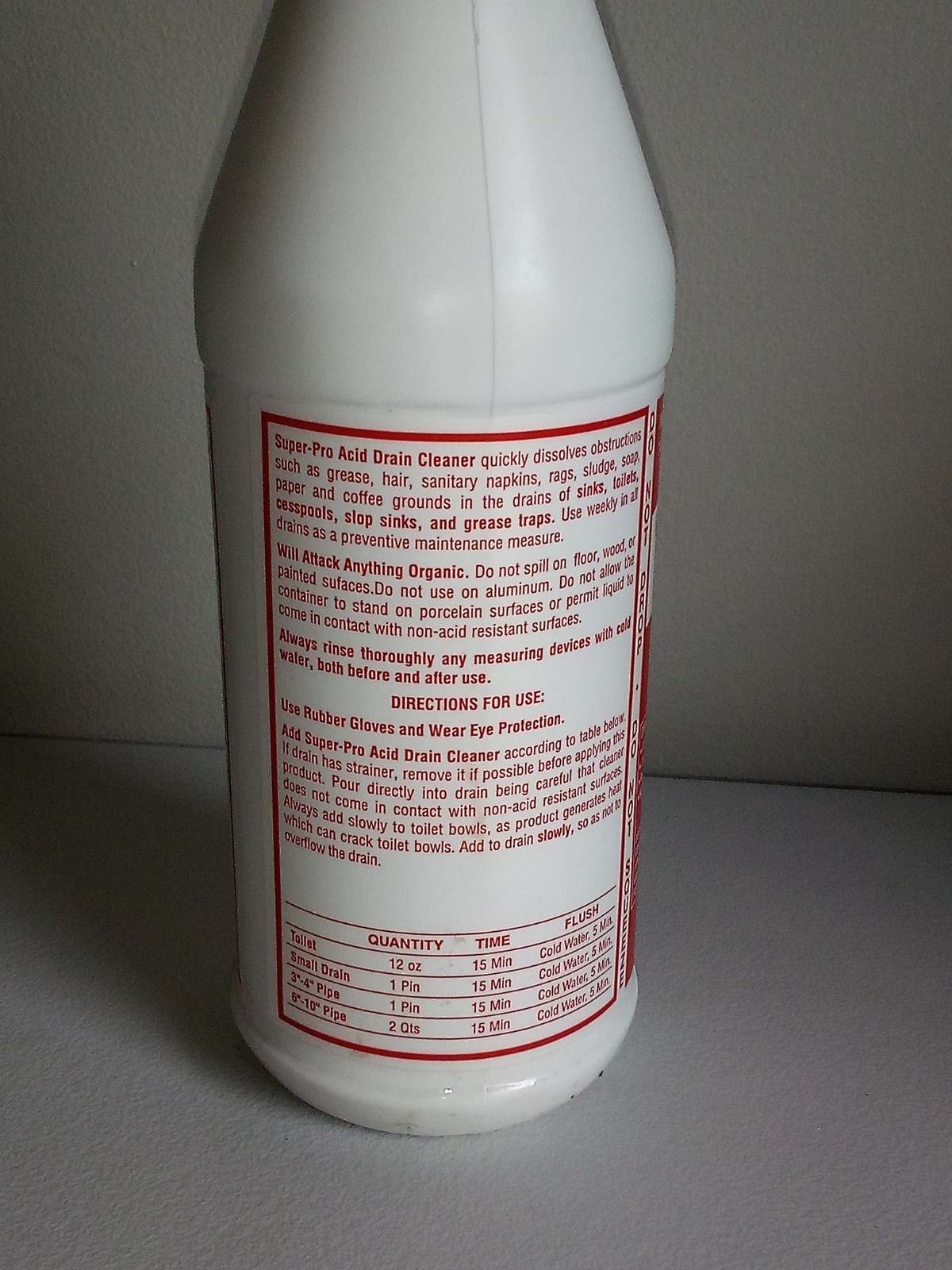 Thrift Super-Pro Acid Drain Cleaner – POWERFUL 1 Quart – NEW & SEALED