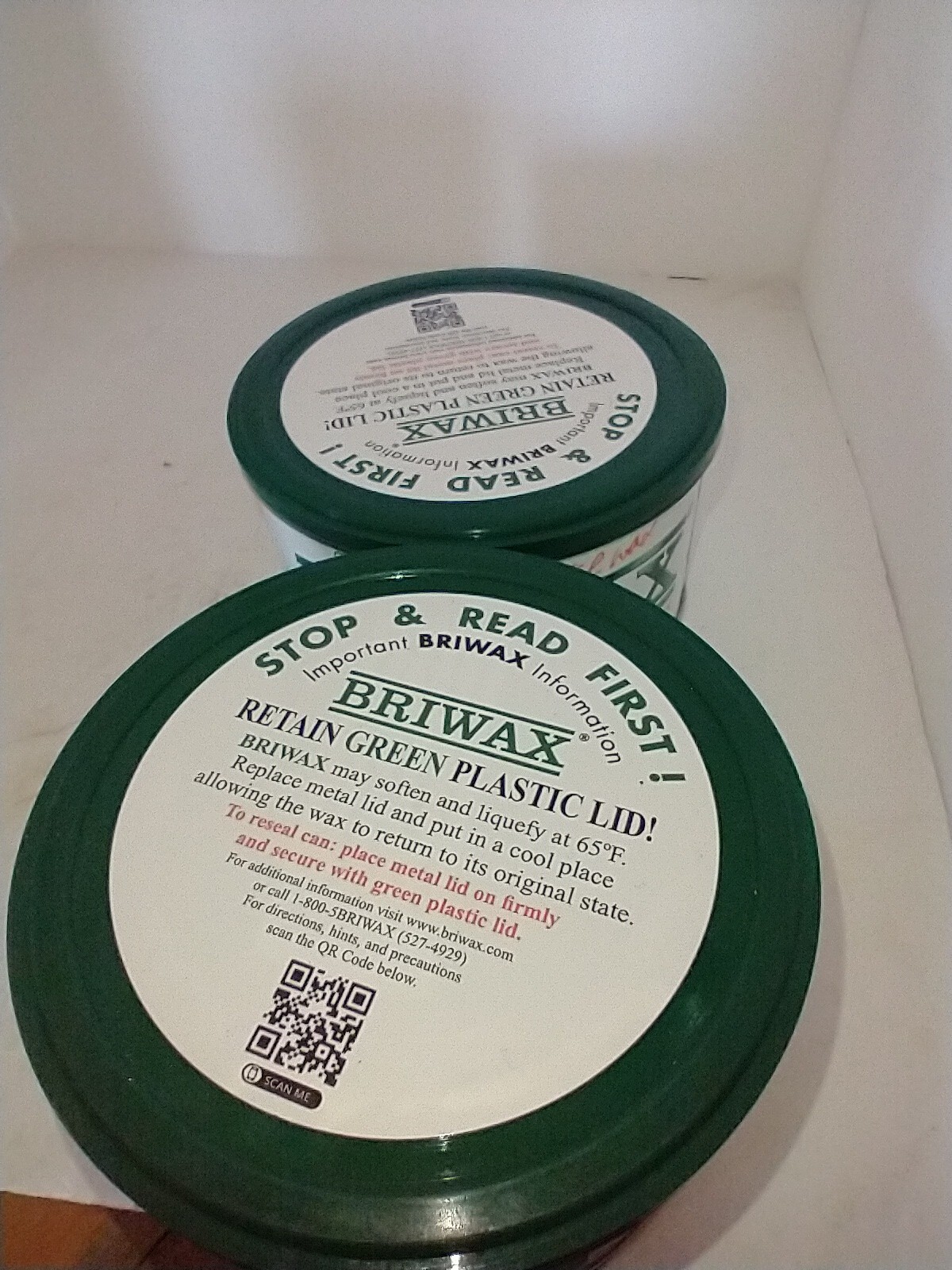 2 Briwax Cleans, Stains And Polishes 16oz Ea. 1 Clear & 1 Ebony
