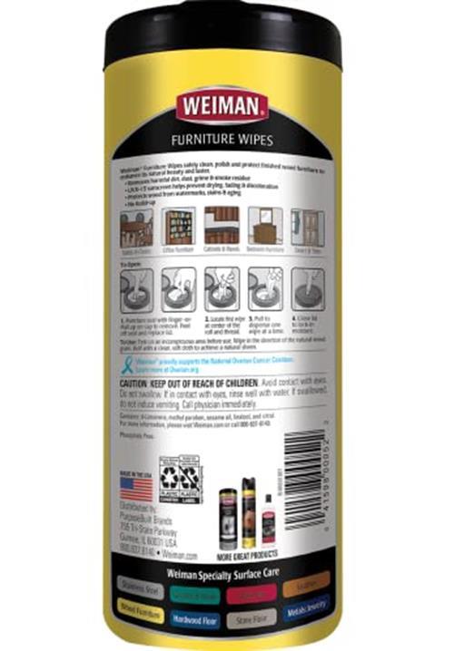Weiman Wood Cleaner and Polish Wipes – Clean, Polish & Protect Assorted Sizes