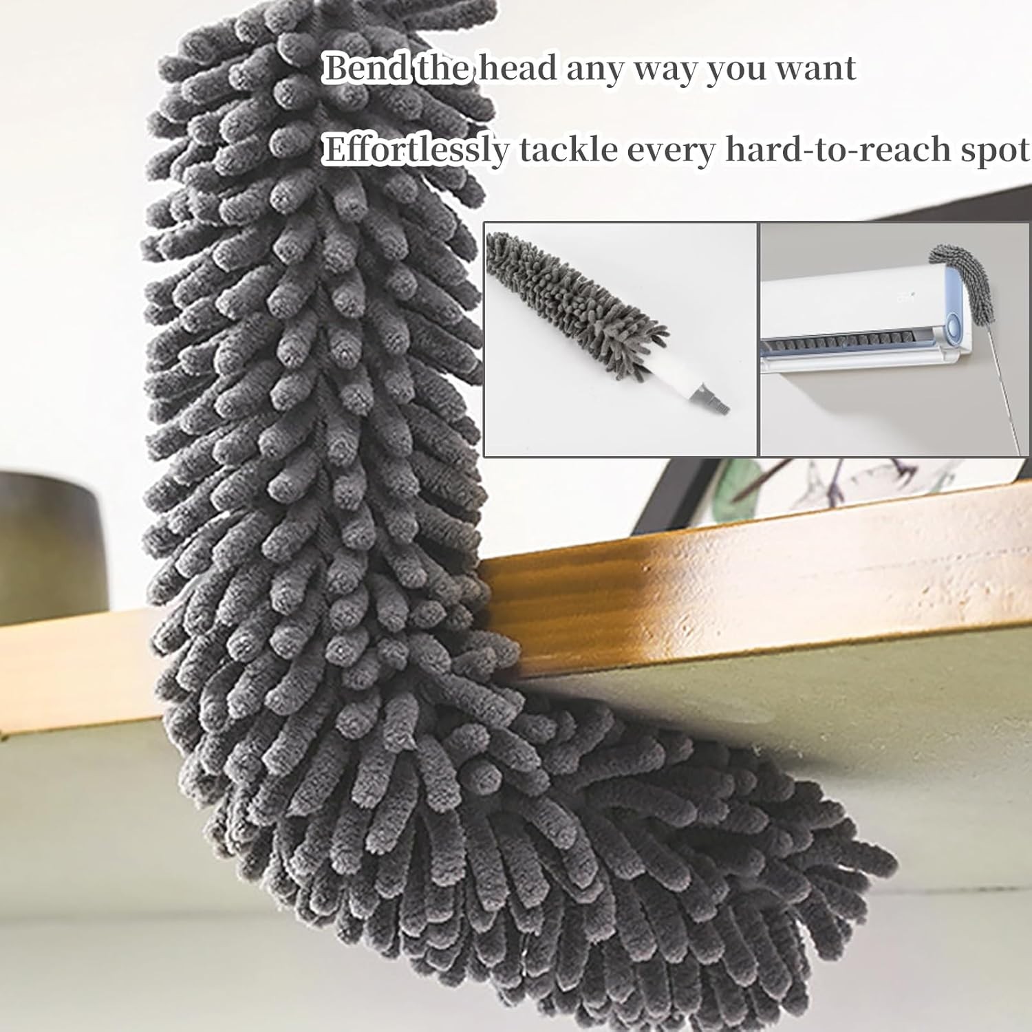 3-in-1 Duster with Extension Pole – Long Reach Cobweb & Microfiber Cleaning Tool
