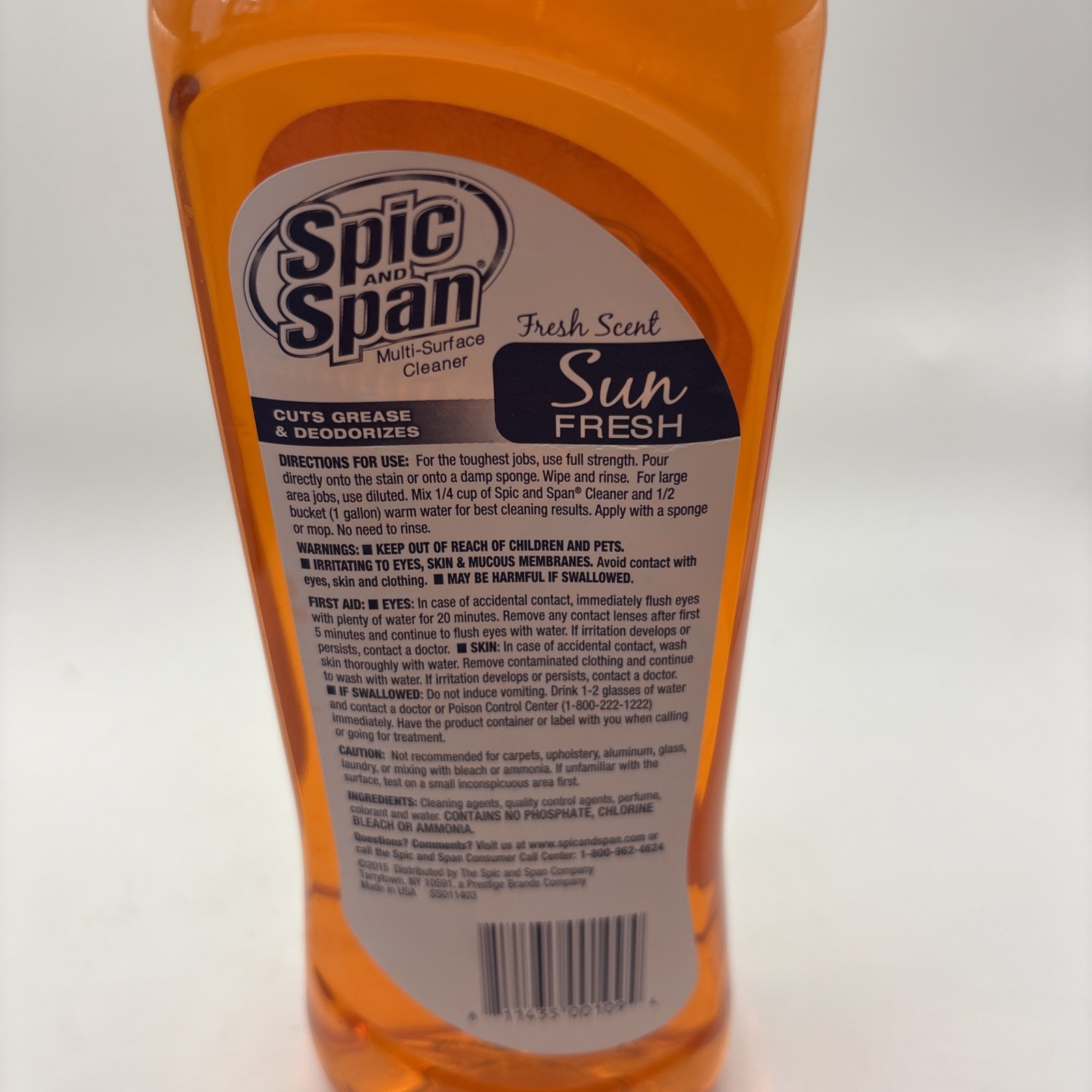 Spic And Span SUN FRESH scent (2) Multi-Surface Cleaner 20 oz each New Sealed