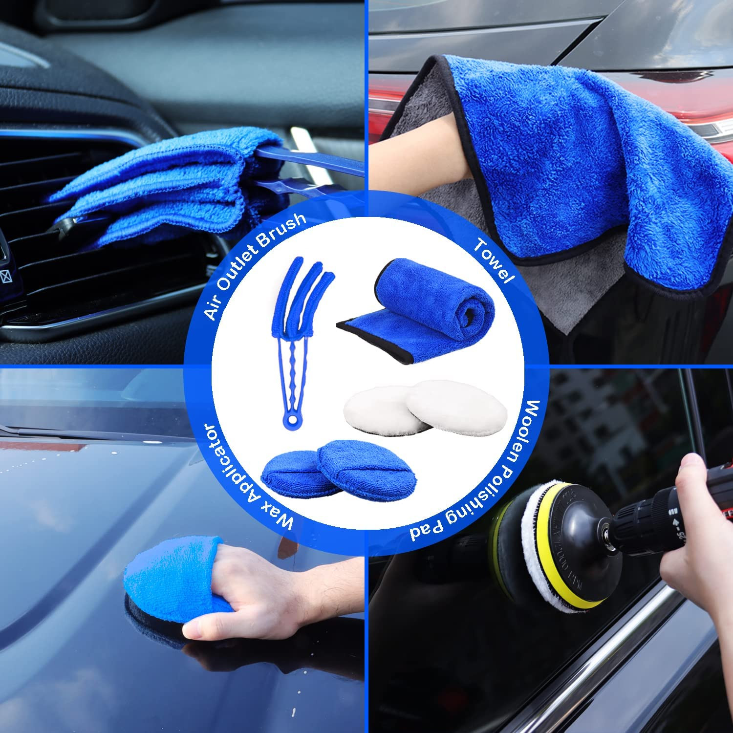 26Pcs Auto Cleaning Brush Set – Interior/Exterior, Wheels Drill Brushes, Buffing