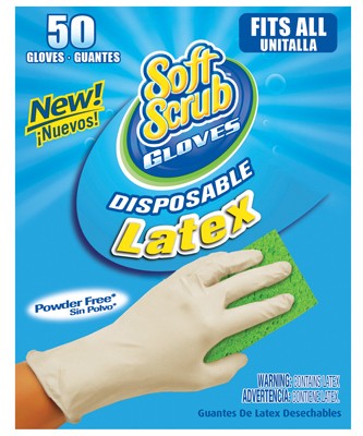 Disposable Latex Gloves, Powder Free, One Size, 50-Ct. – 11350-16