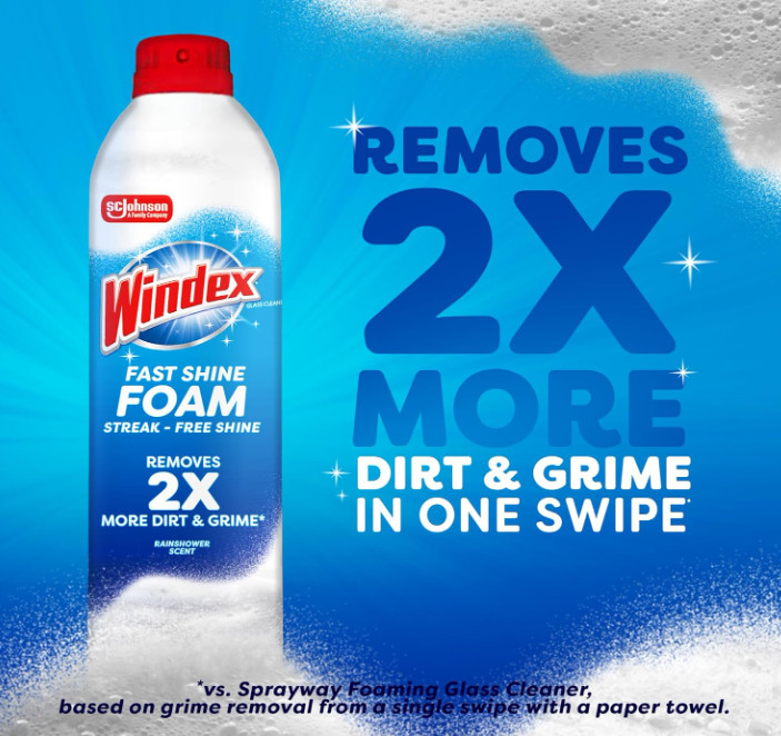 19oz Twin Pack, Foaming Glass Cleaner Spray, No Drip Streak Free Windows Mirrors