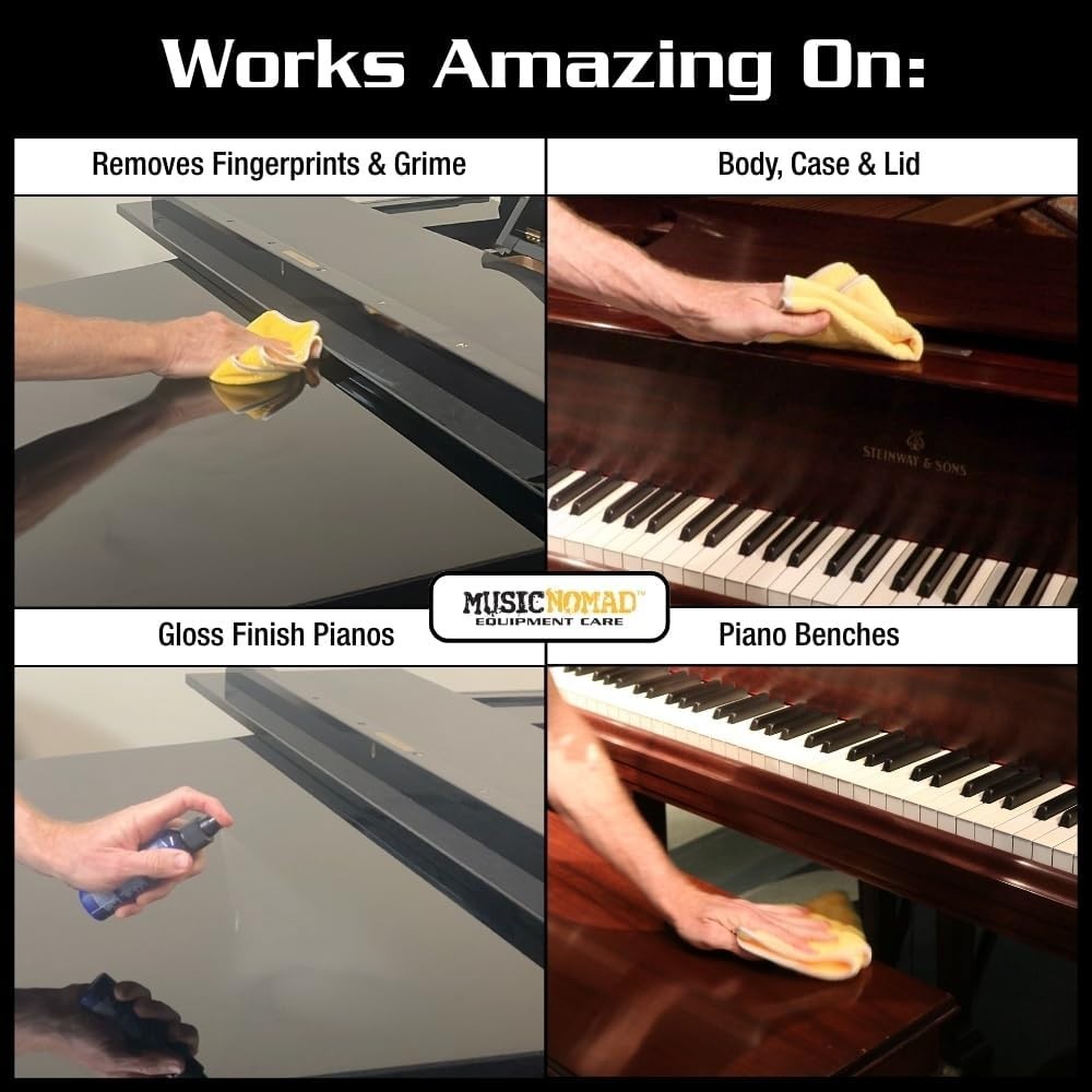 Organic Piano Cleaner and Polish with UV Protection – 4 oz Carnauba Formula