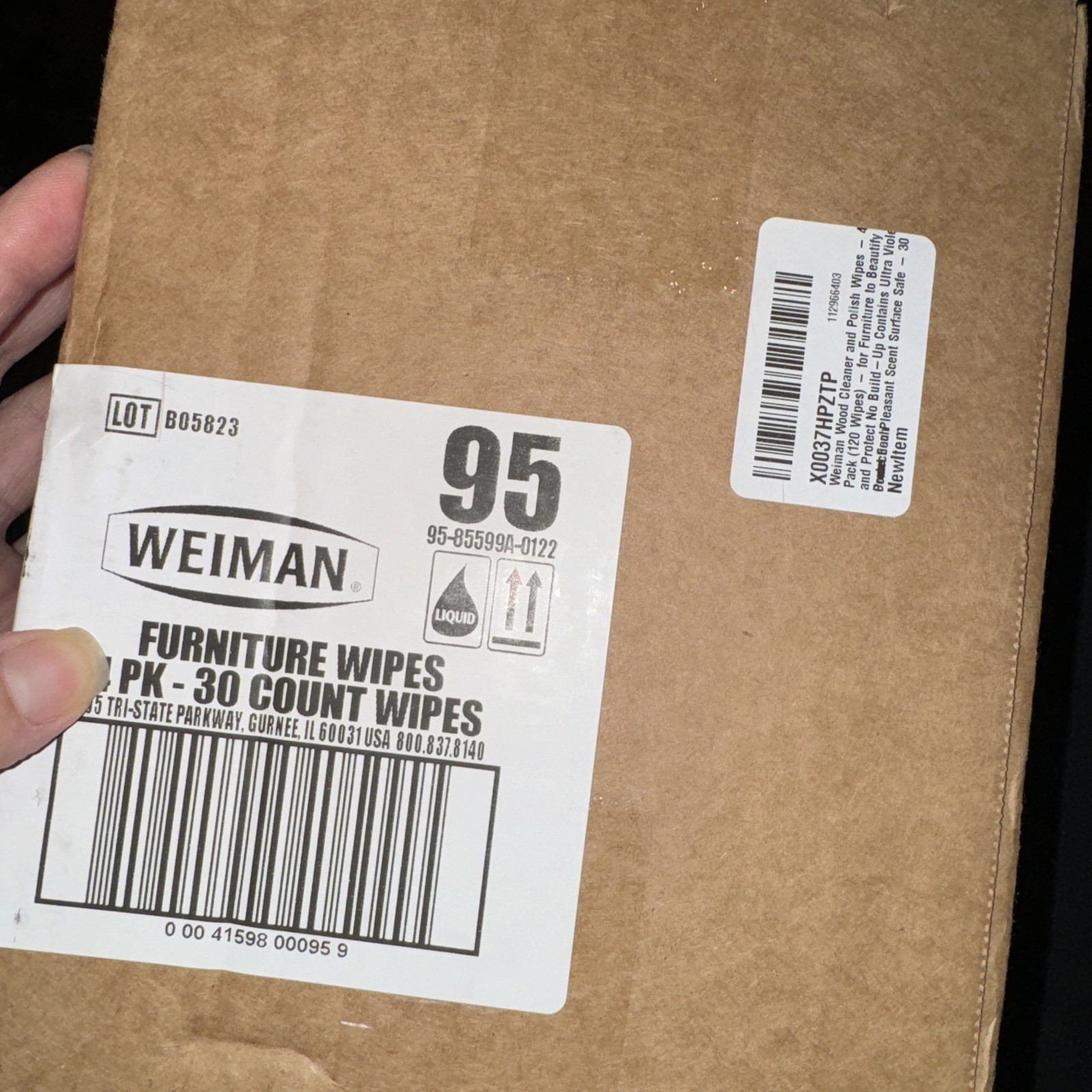 2 Pack Weiman Wood Cleaner and Polish Wipes 30 Ct Protects + Cleans Furniture