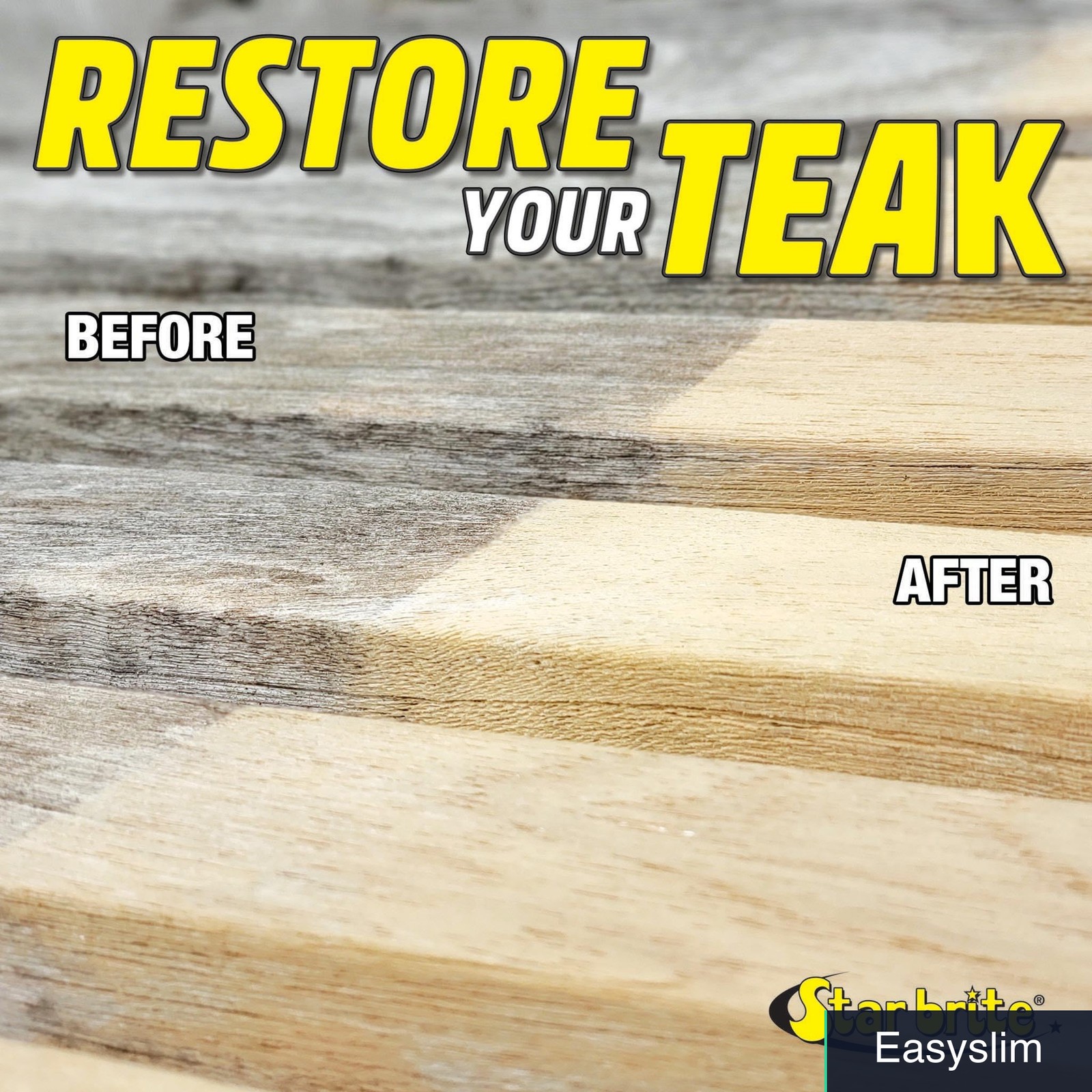 Teak Cleaner & Brightener 32 oz Removes Stains Restores Weathered Wood