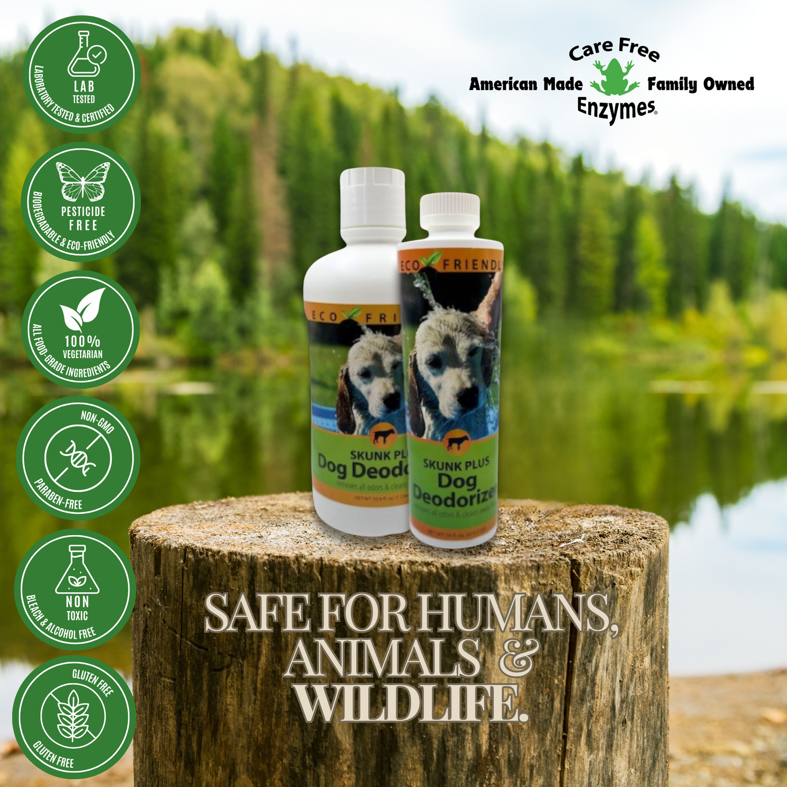 Skunk Odor Eliminator for Dogs & Cats | Skunk Plus Pet Deodorizer | 16 oz & 33.9