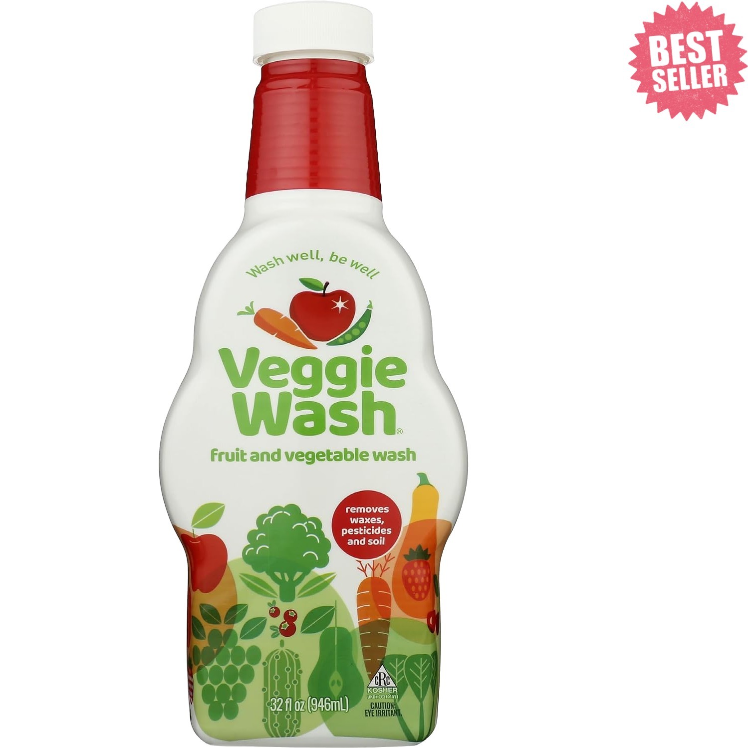 Unscented 32oz Fruit & Vegetable Cleaner – Effectively Removes Wax & Chemicals