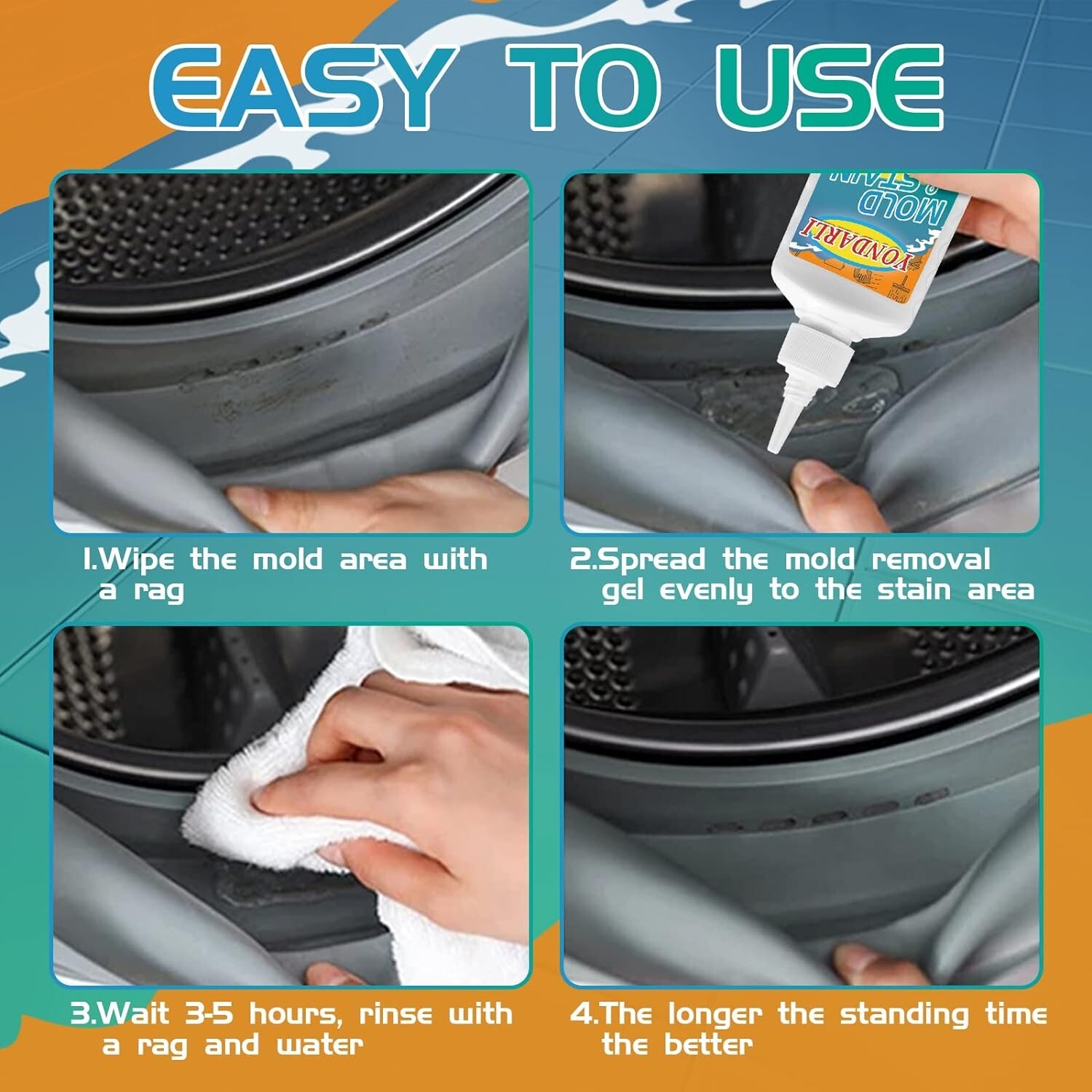 Stain Remover Cleaning Gel for Bathroom Kitchen Sink Tiles 5 oz (3-pk)