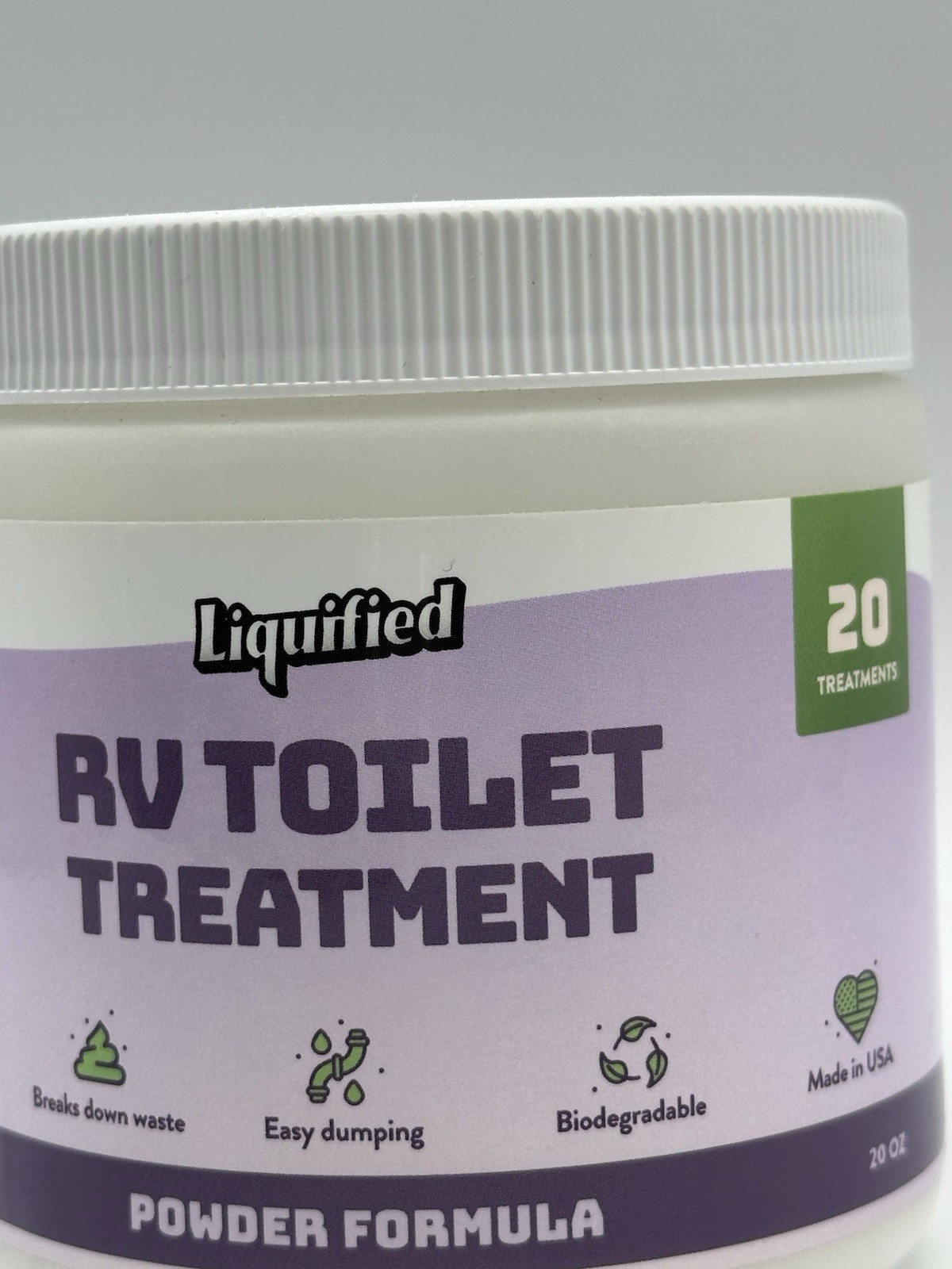 Liquified RV Natural Toilet Treatment Lavender Happy Powder Enzyme Formula 20oz