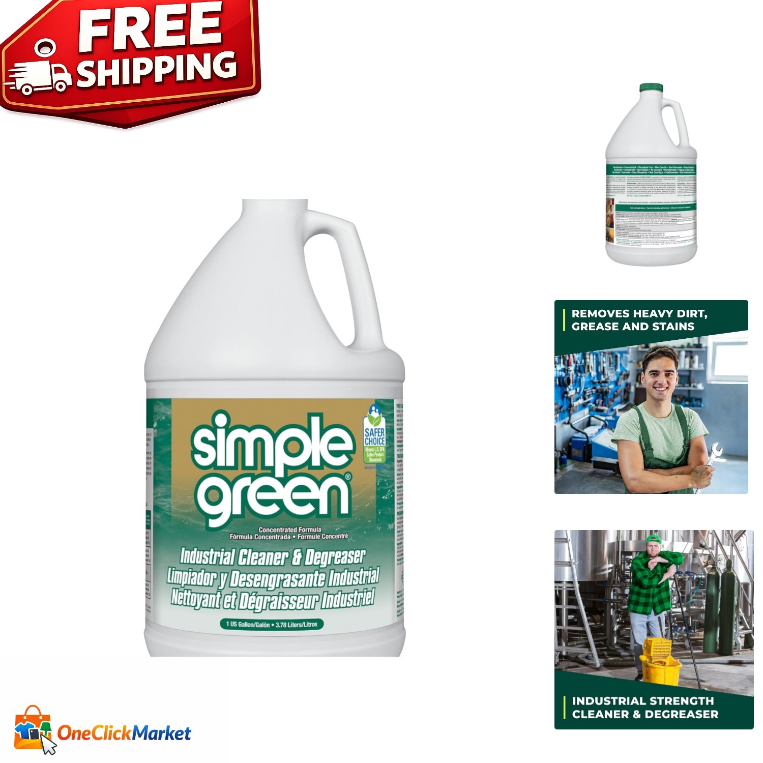 128 Oz Non-Toxic Industrial Cleaner & Degreaser – Biodegradable & Cost-Effective