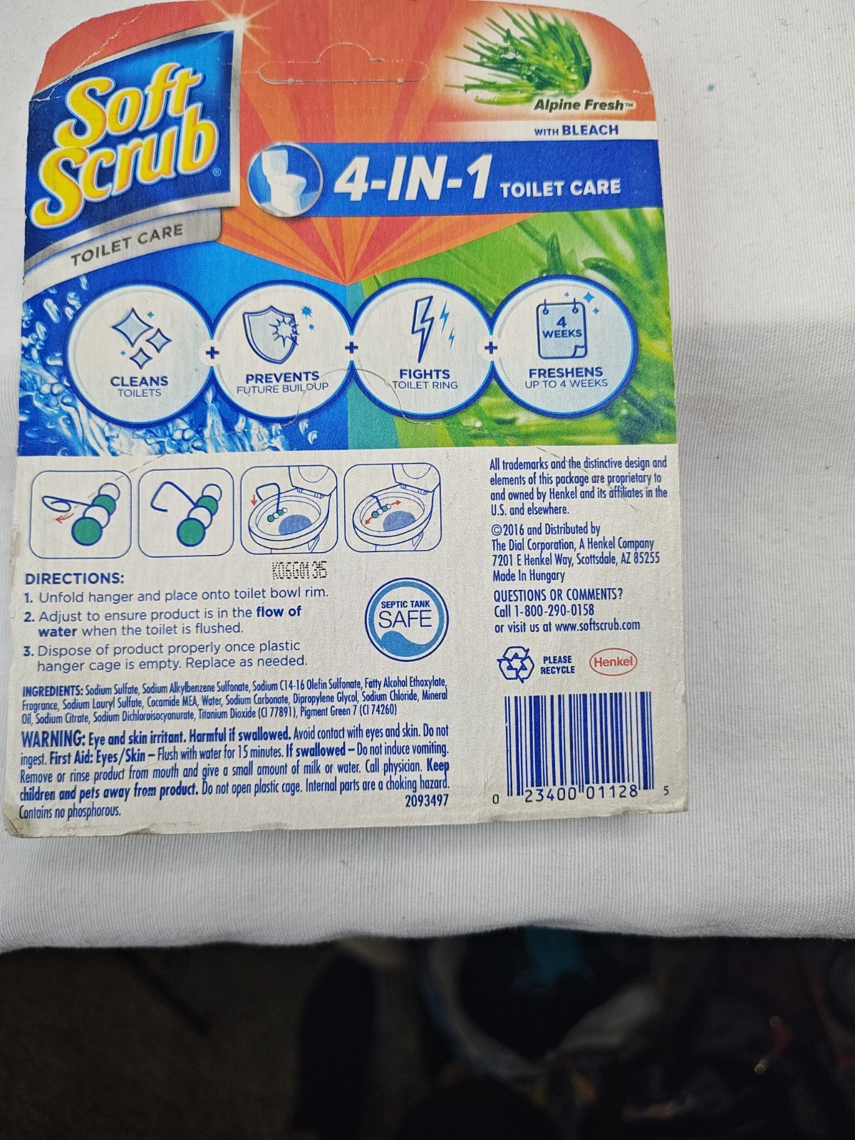 Soft Scrub 4-in-1 Rim Hanger Toilet Bowl Cleaner 1 Count New Discontinued Item