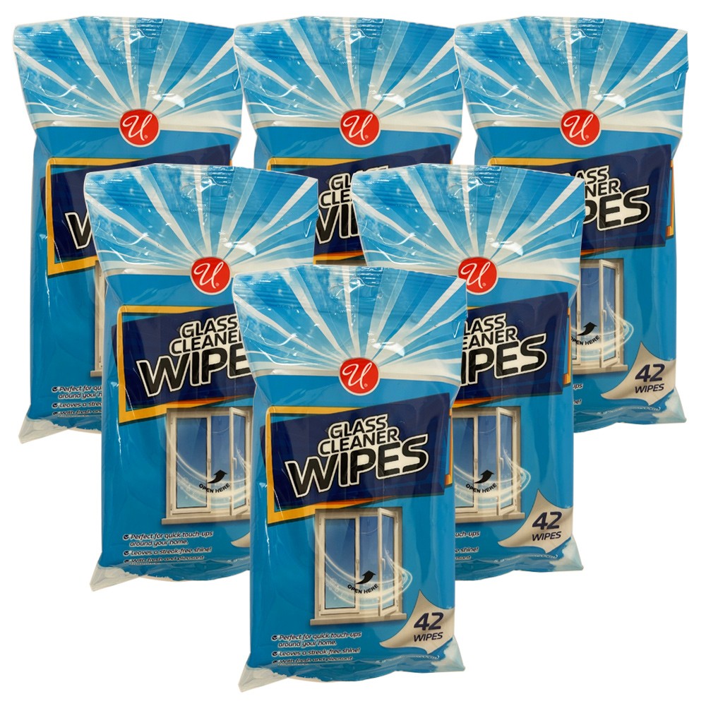 252 Glass Wipes Pre-Moistened Surface Cleaner Streak-Free Shine Fresh Scent 6pk