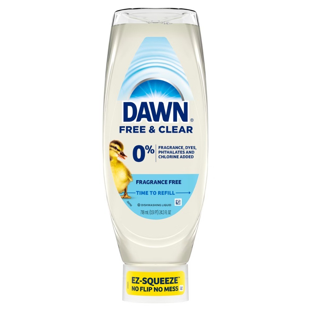 Free & Clear Ez Squeeze Dishwashing Liquid – Unscented – 24.3 fl oz