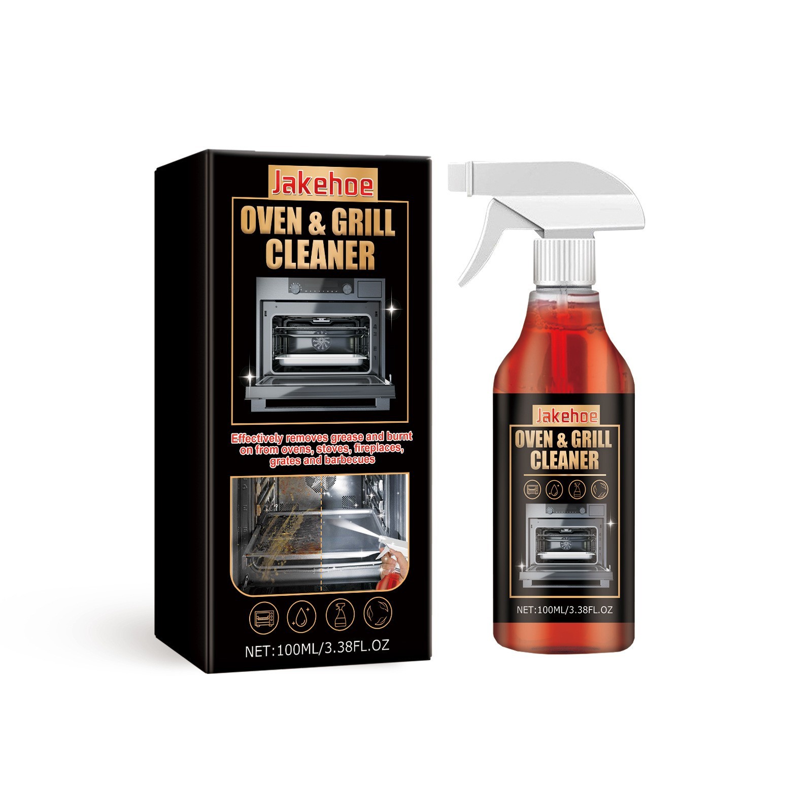 1~5x Oven & Grill Cleaner Spray, Professional Oven and Grill Cleaner 100ml