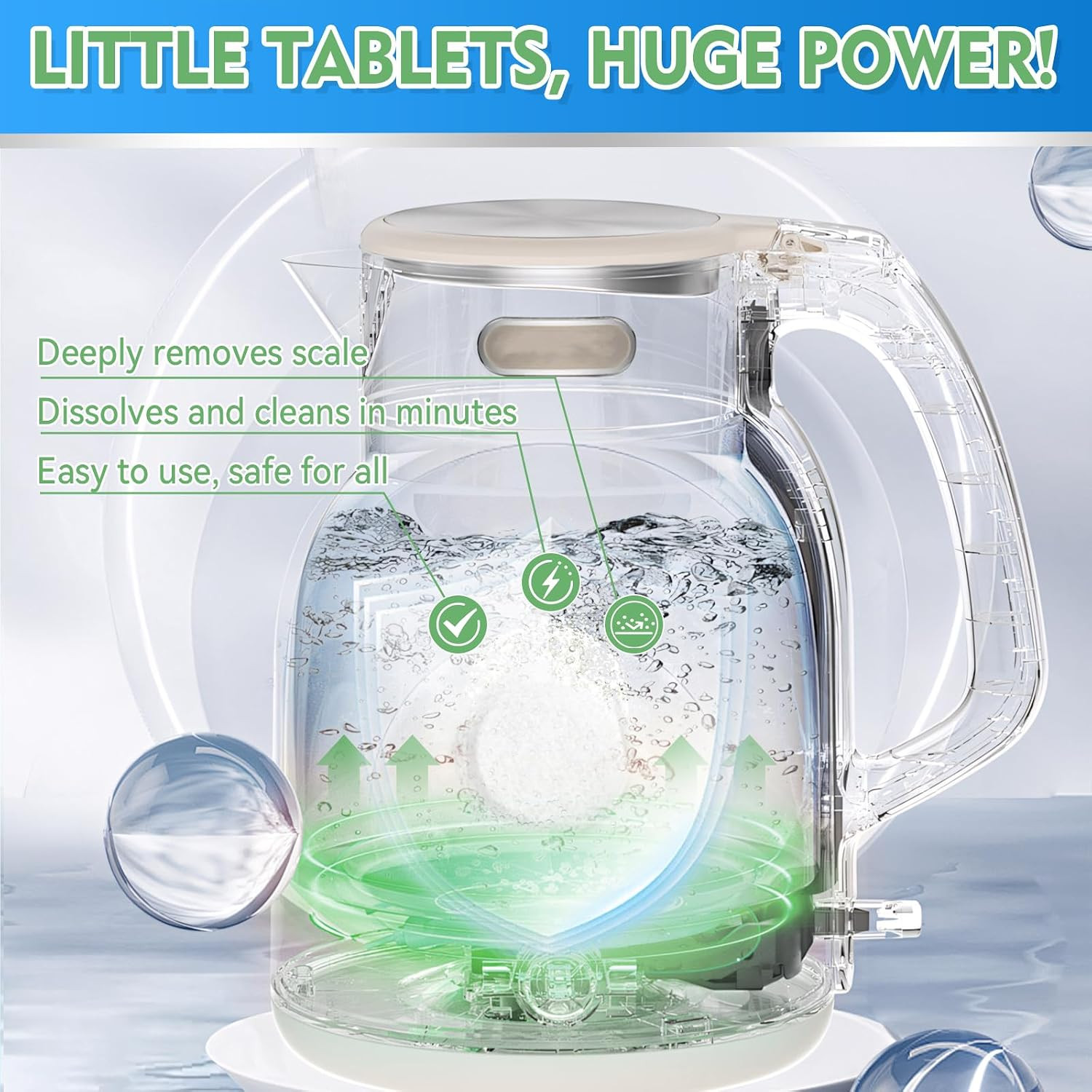 Kettle Descaler Tablet, Citric Acid for Cleaning Kettles, Coffee Machines, Showe