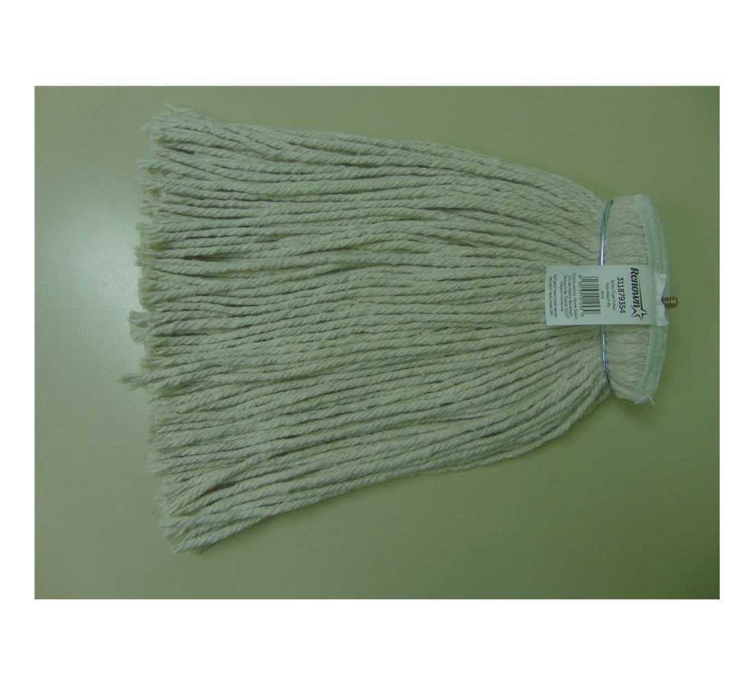 16 oz. 4-Ply Natural Cotton Metal Screw Type Headband Cut End Mop Head off white