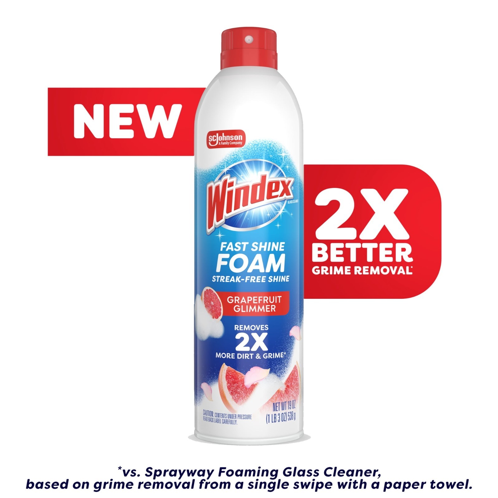 Windex Fast Shine Foam Glass, Window, and Mirror All Purpose Cleaner, No-Drip Ae