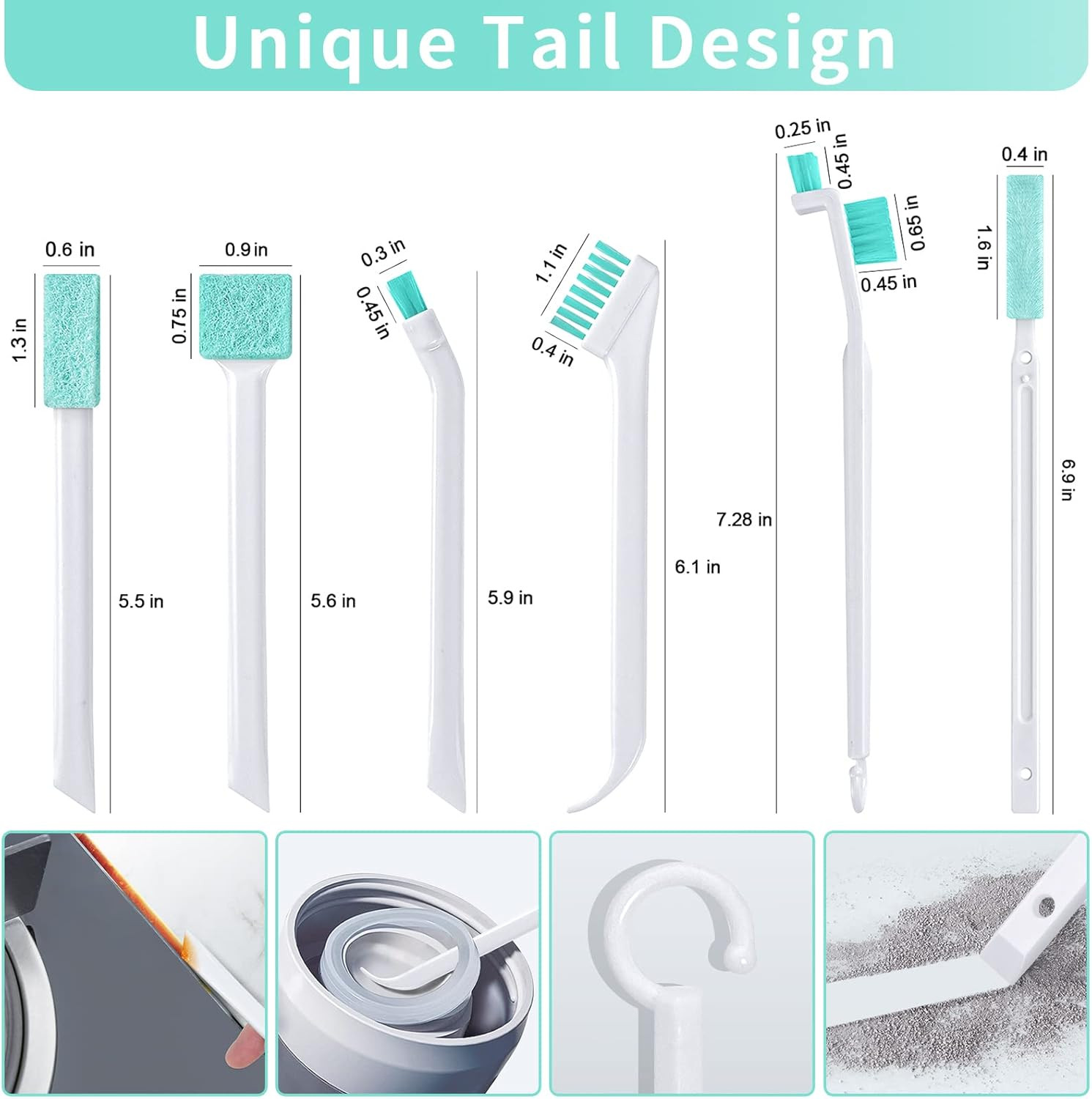 Small Cleaning Brush Tight Spaces, 8Pcs Crevice Cleaning Brushes Tool