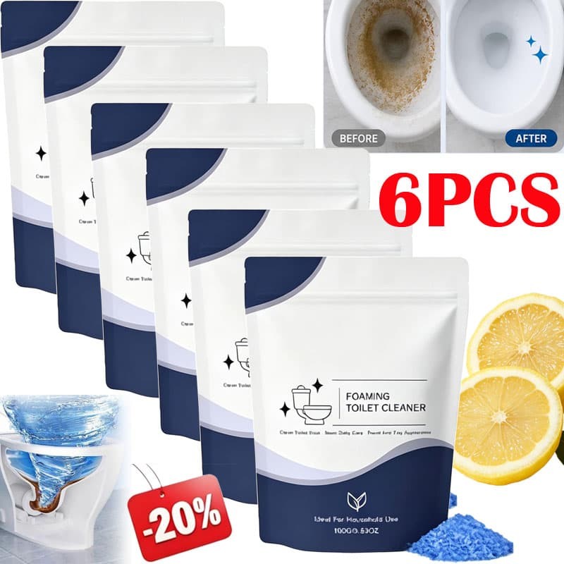6PC Restorabowl Foaming Cleaning Powder Fresh Scent Fast Dissolving Daily Care