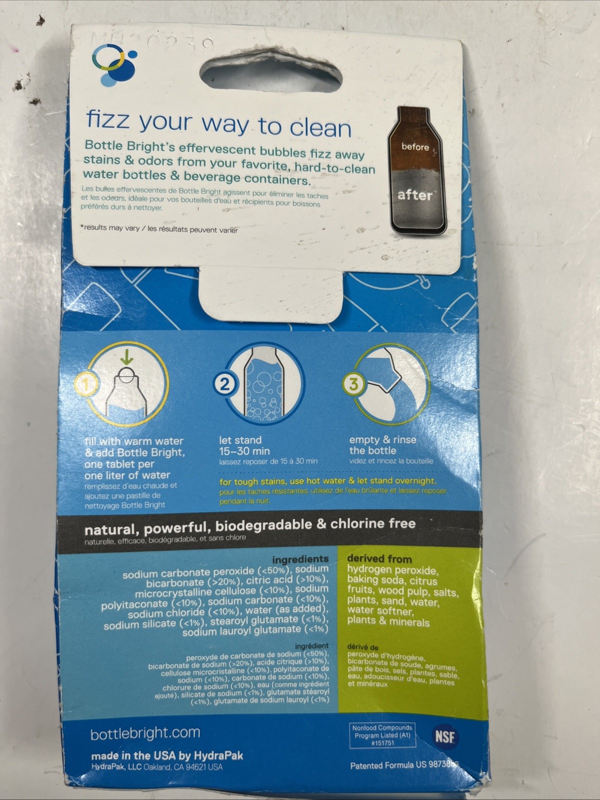 BOTTLE BRIGHT Single Pack (12 Tablets) – Clean Stainless Steel, Thermos, Tumbler