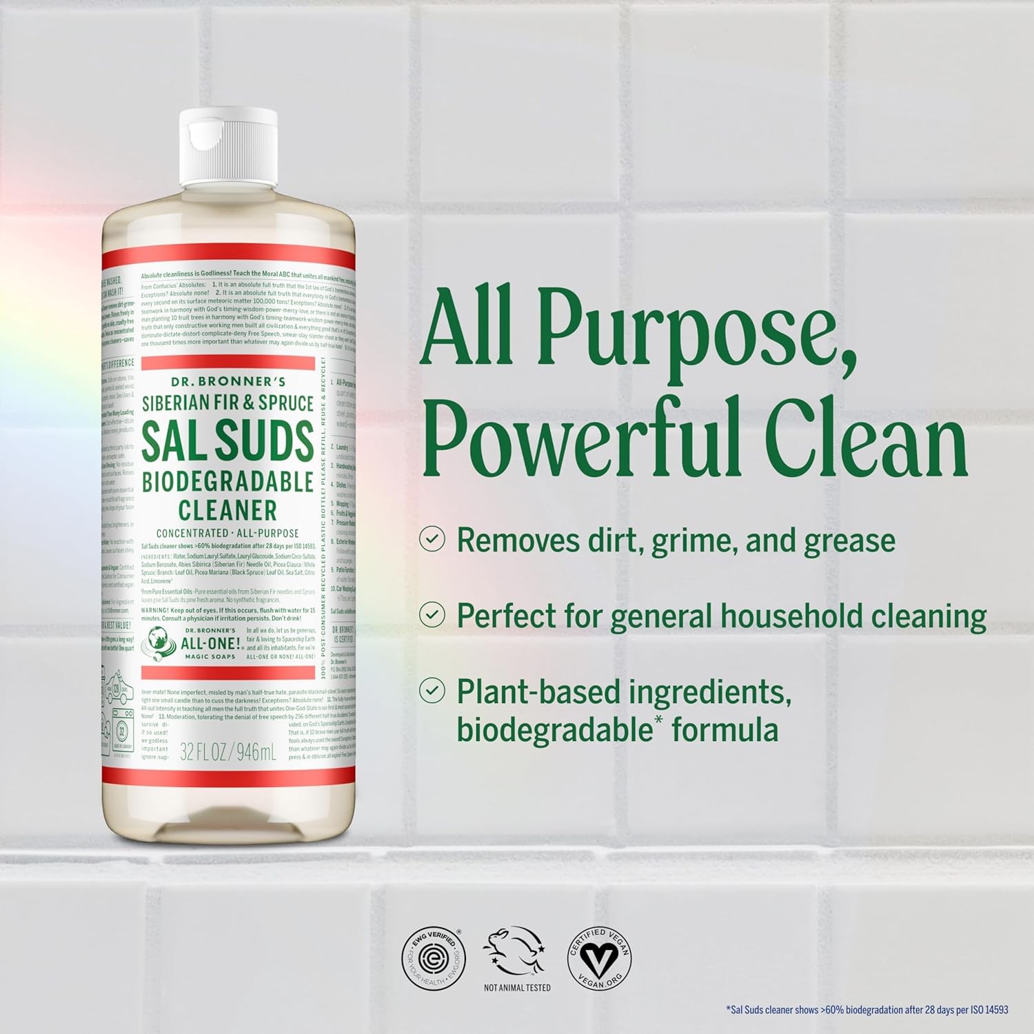 Dr. Bronner’s Sal Suds Cleaner 32oz 2-Pack All-Purpose Concentrate