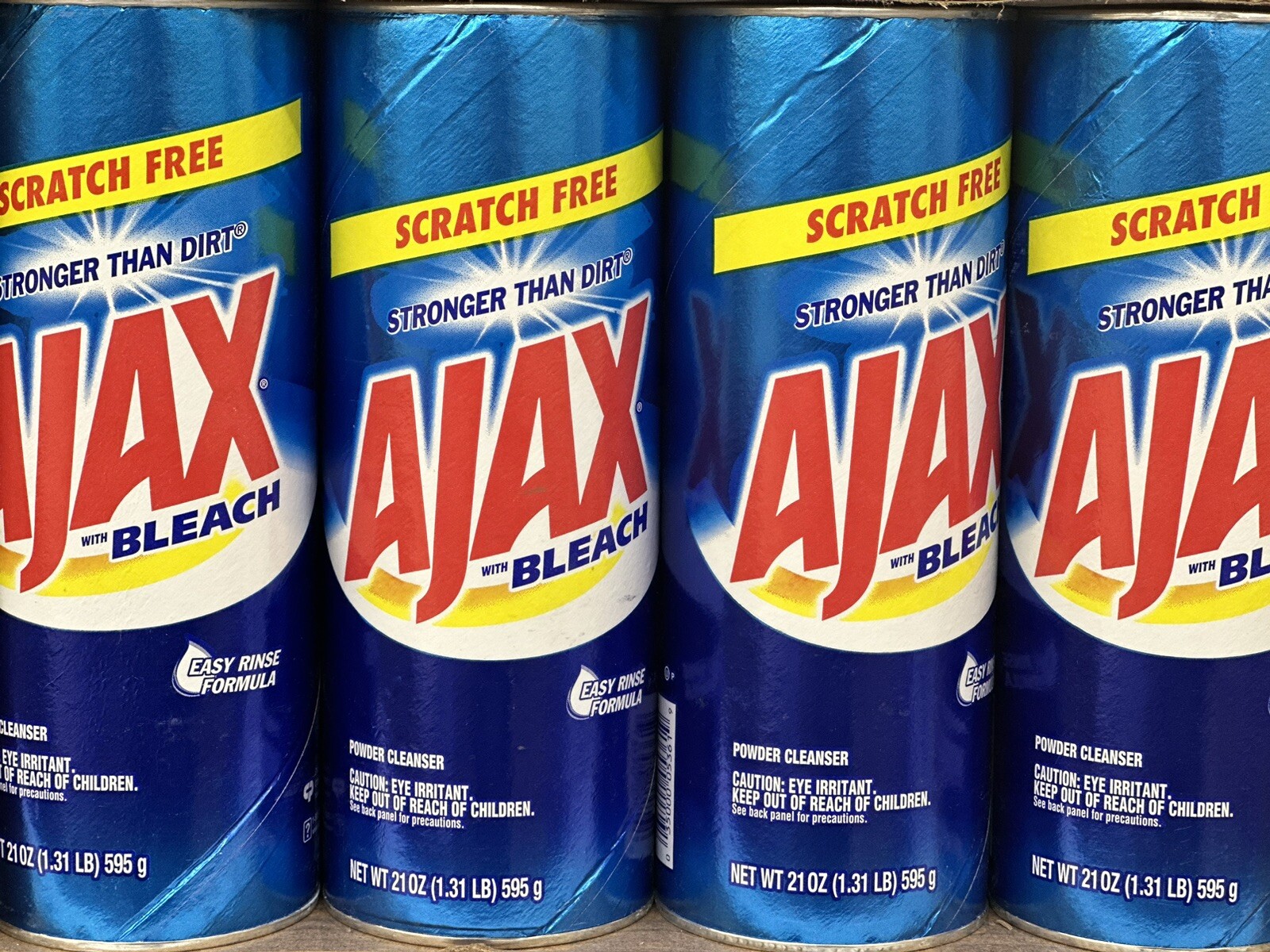 Ajax Multi-Purpose Cleaner Powder Cleanser with Bleach 21 oz Each 4- Pack