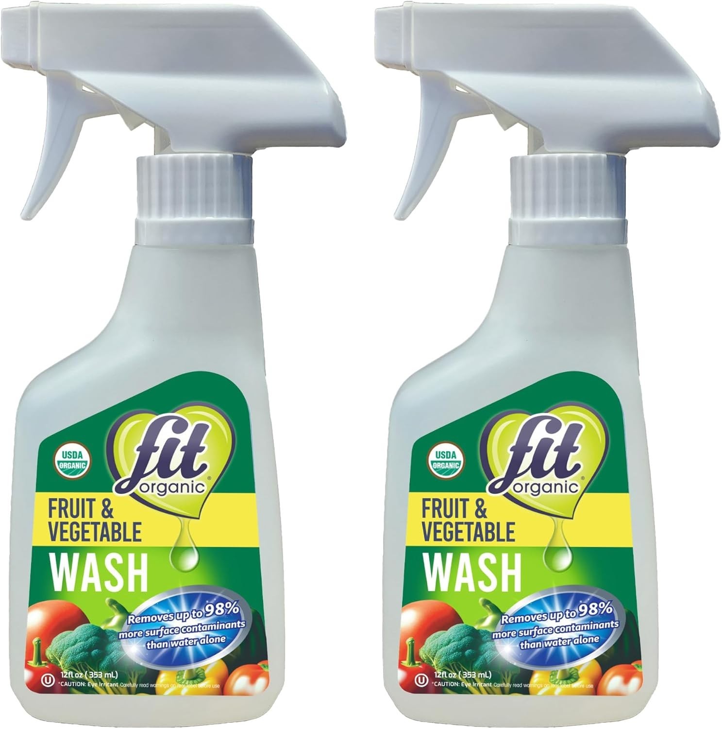 Natural & Chemical-Free Fruit and Vegetable Wash – Family Safe – 2-Pack 12 Fl Oz