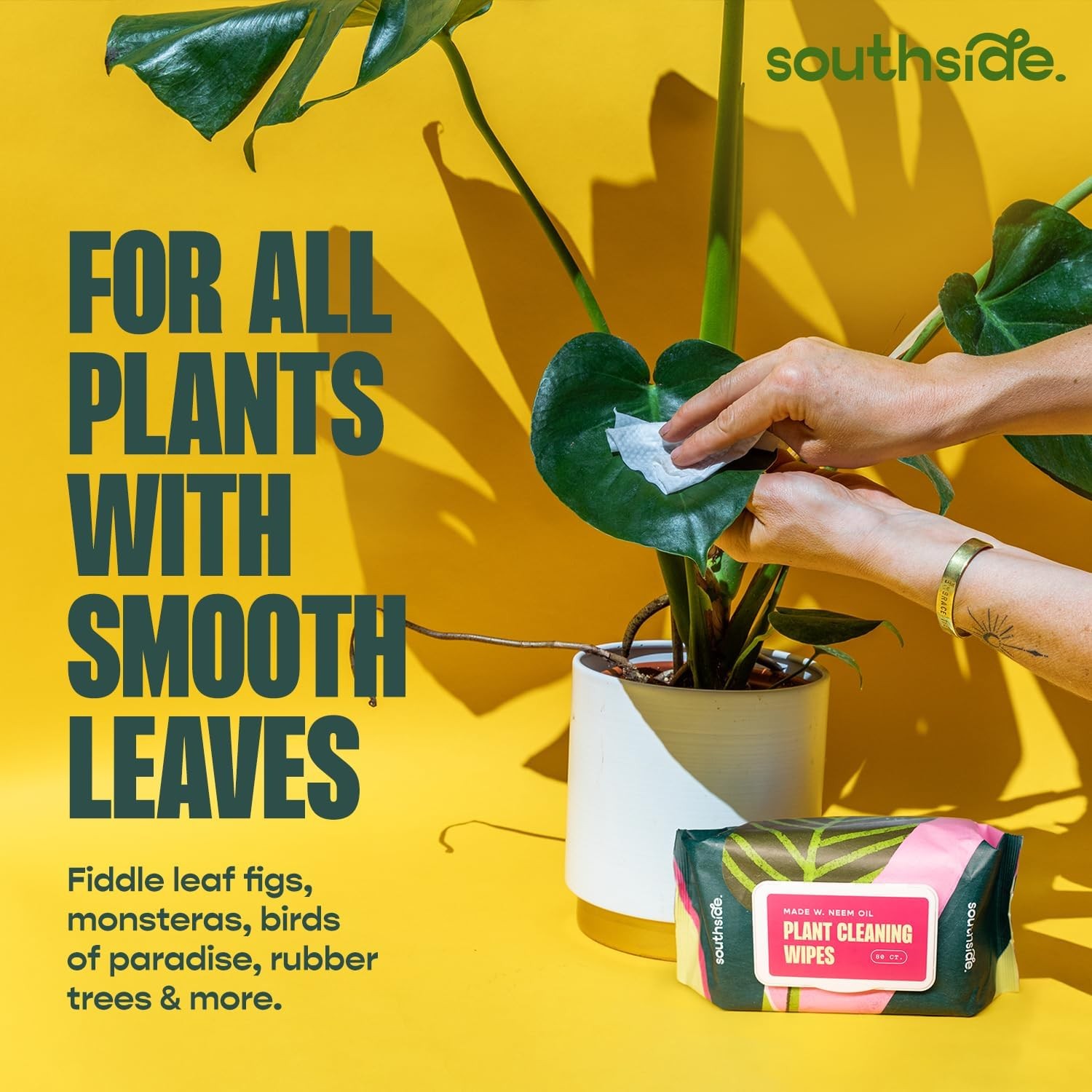 Southside Neem Oil Plant Wipes – 80 Ct Unscented Plant-Based Leaf Cleaner