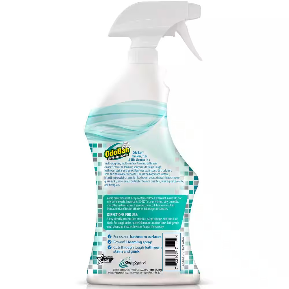 32 Oz. Shower, Tub and Tile Cleaner, Powerful Foaming Bathroom Cleaner for Hard