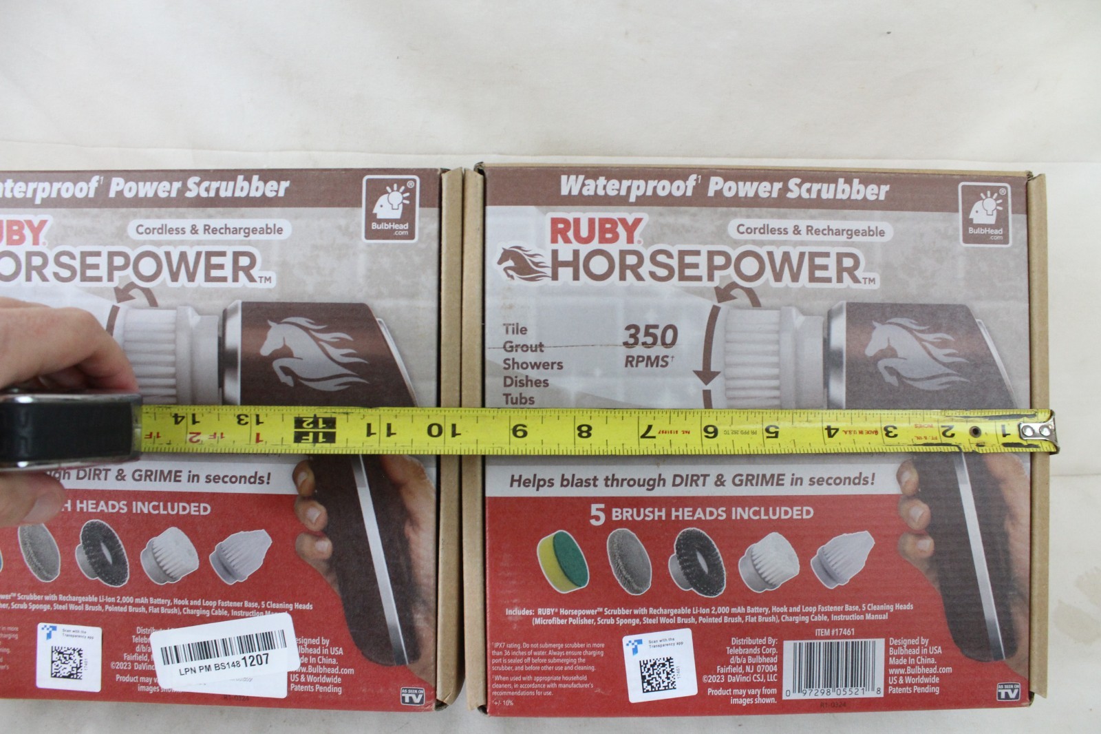2 Handheld Cordless Rechargeable Spinning Power Scrubber Ruby Horsepower ZZ
