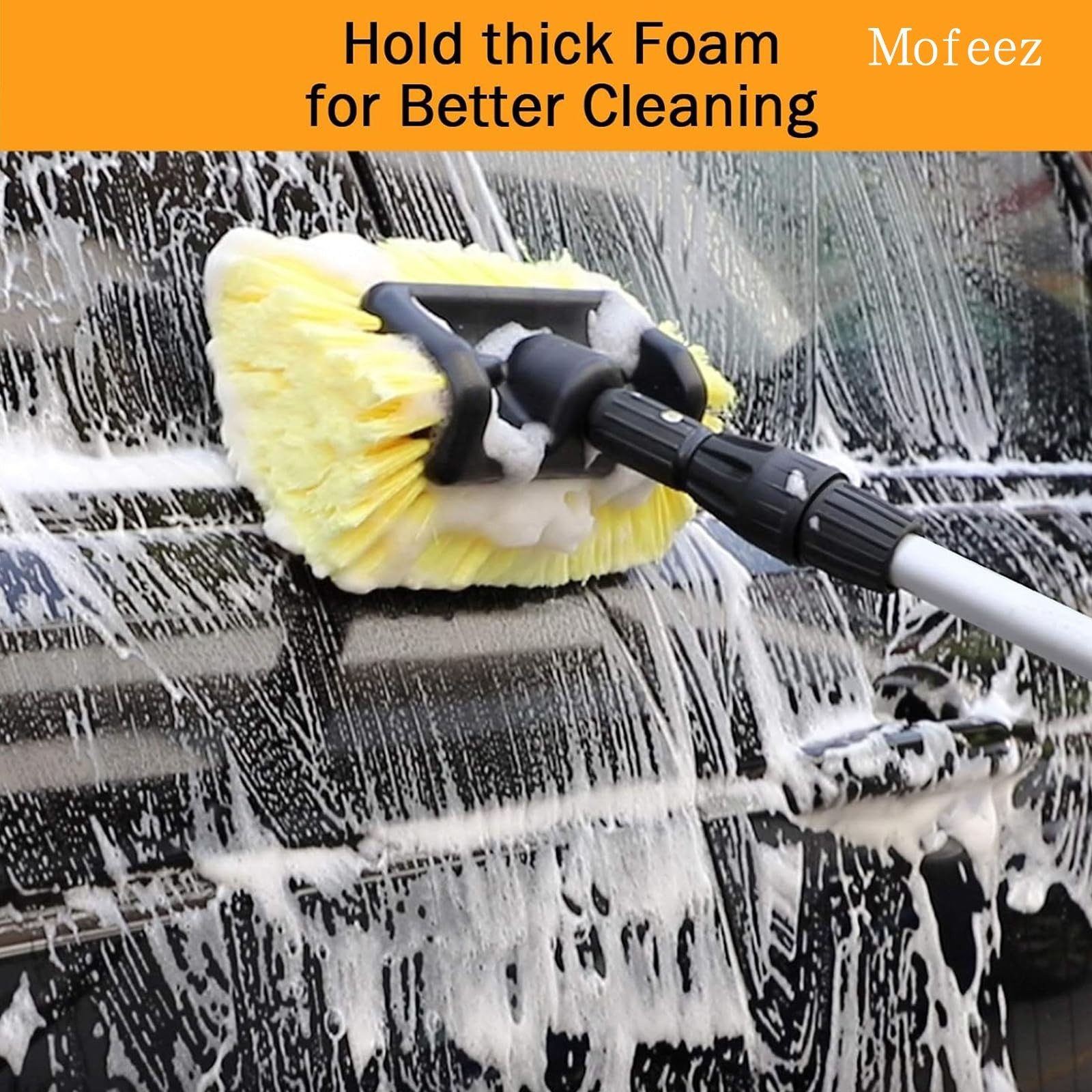 Car Wash Brush Head Scrub Brush Attachment for Long Handle Extension Pole