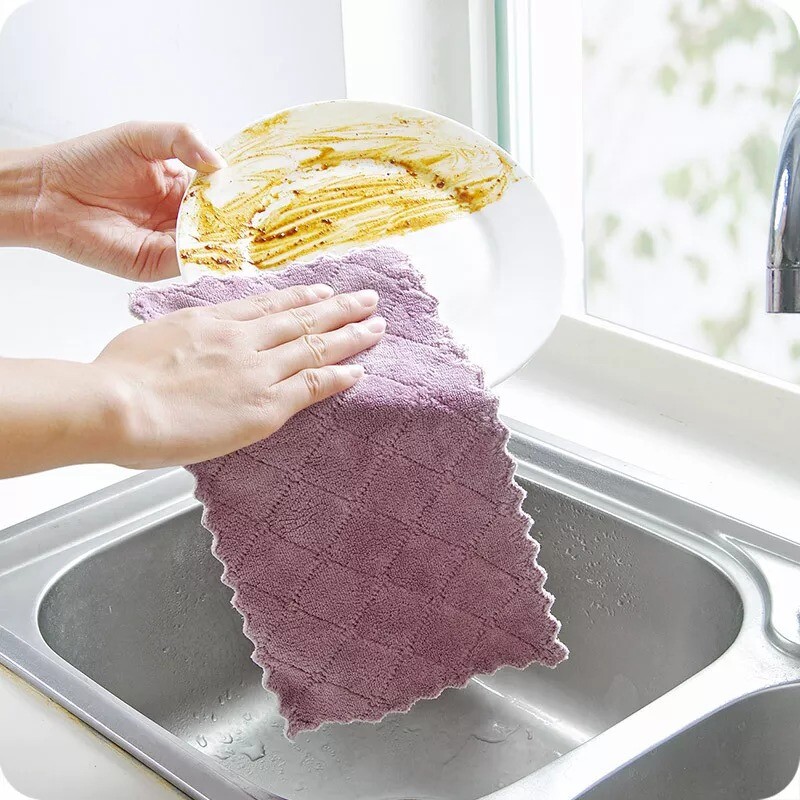 New High Quality Microfiber Cleaning Towel Cloth Scouring Pad For Easy Cleaning