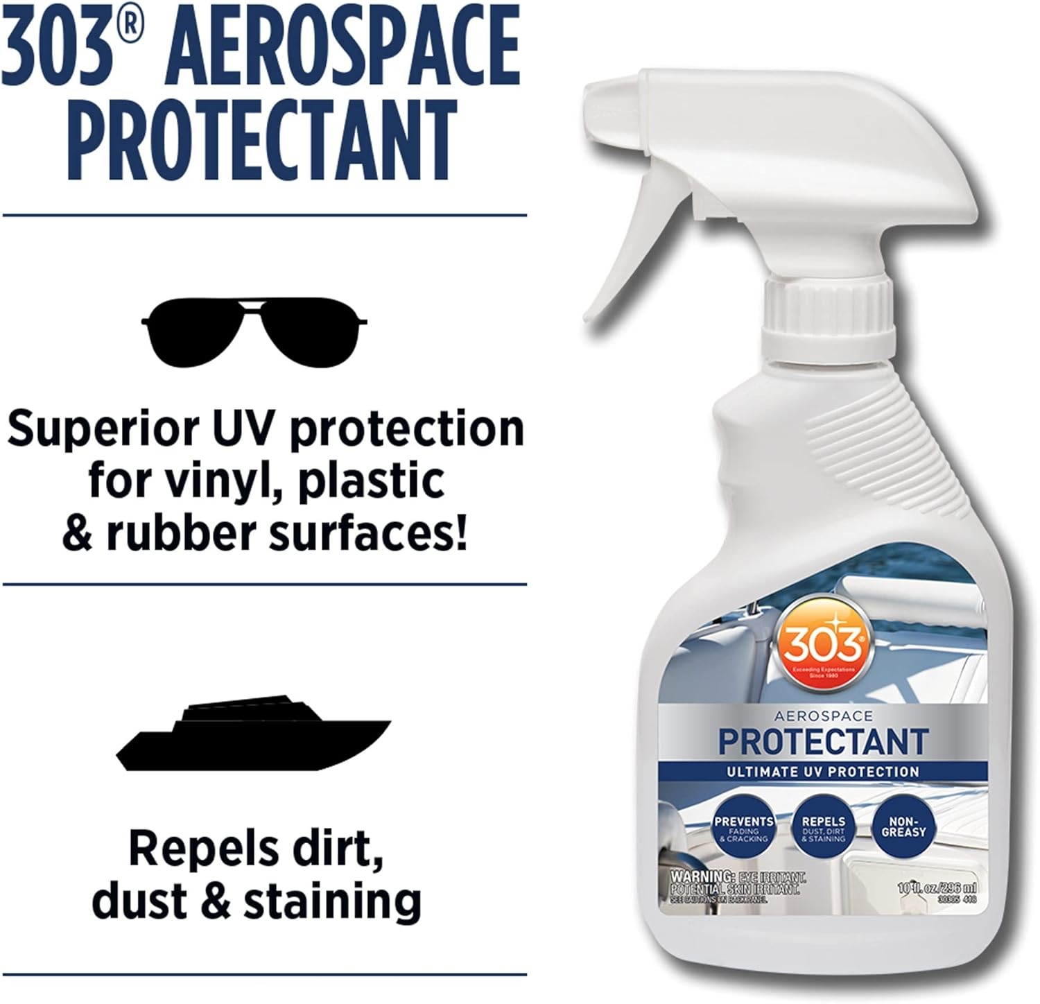 Marine Aerospace Protectant – UV Protection – Repels Dust, Dirt, & Staining – Sm