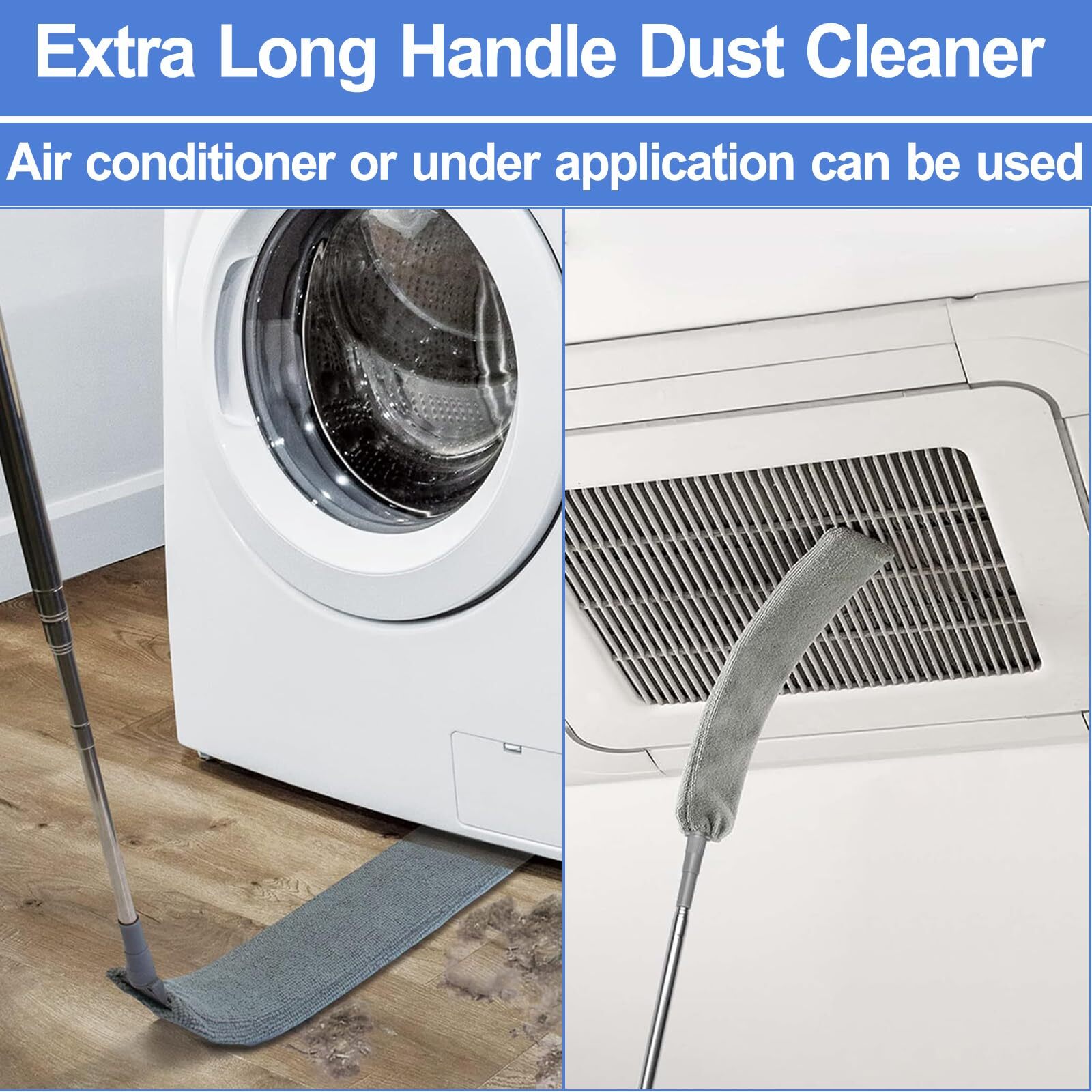 Dust Cleaner Microfiber Duster Gap Dust Cleaning Artifact With Extension Pole &