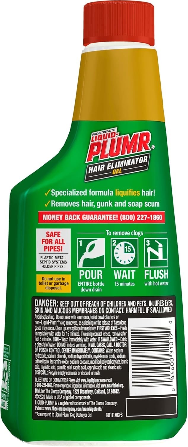 Liquid-Plumr Pro-Strength Hair Eliminator Gel Clog Remover Hair Clog Remover